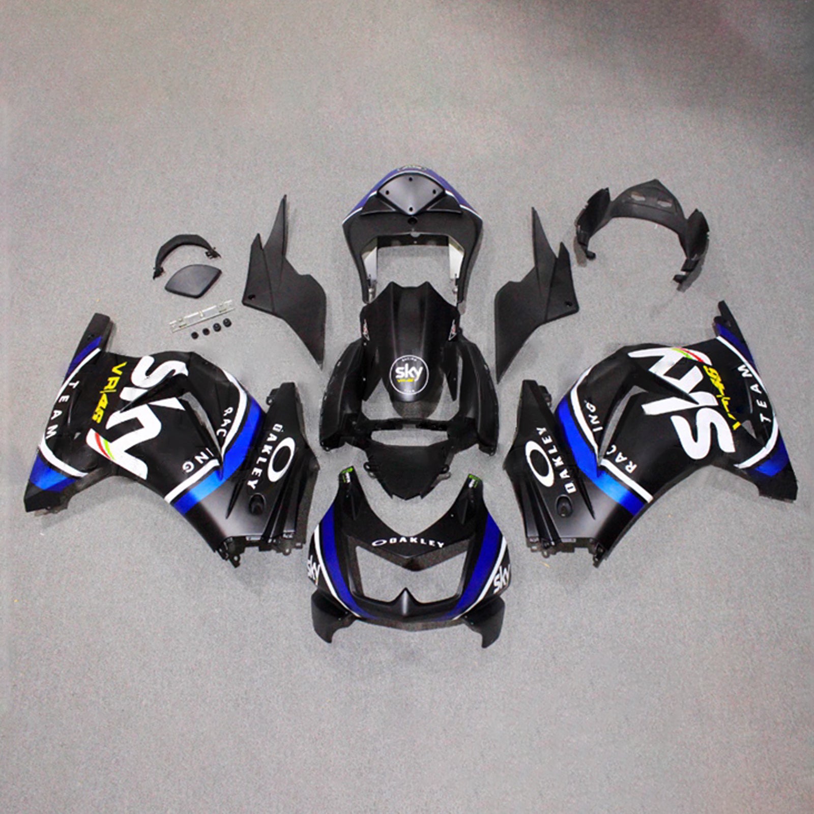 Kit de carénage d'injection carrosserie en plastique ABS adapté pour Kawasaki EX250 Ninja250R 2008-2012