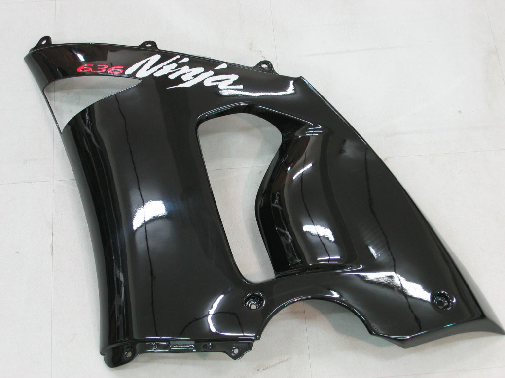 2005-2006 Kawasaki ZX6R 636 Fairings Black ZX6R Racing Generic