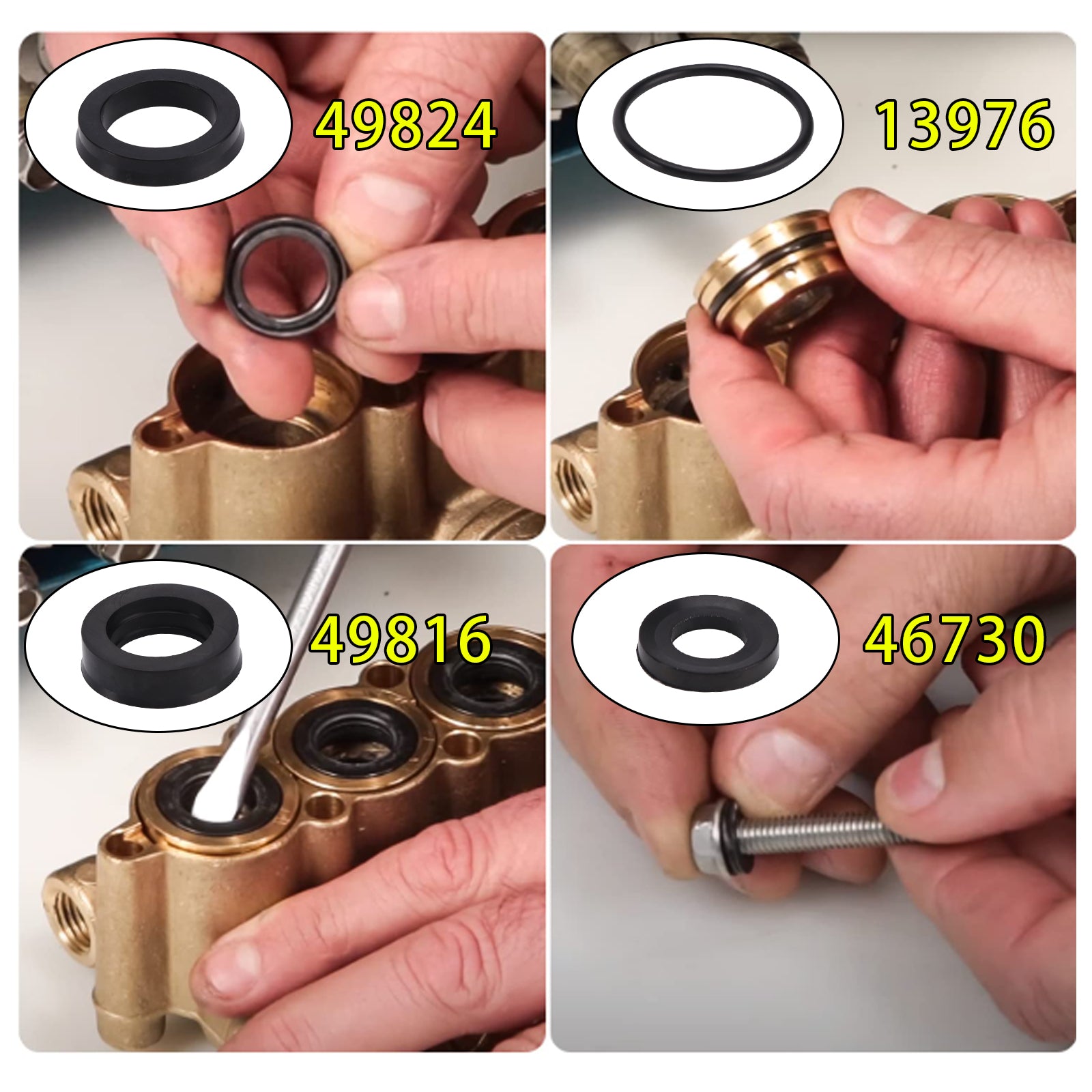 12Pcs 76975 Seal Kit For Cat Pump 4DNX Pumps 4DNX25GSI 4DNX27GSI Seal Kit
