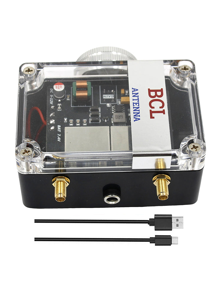 FM Signal Booster Adjustable Gain 88-108MHz with USB-C Rechargeable Battery