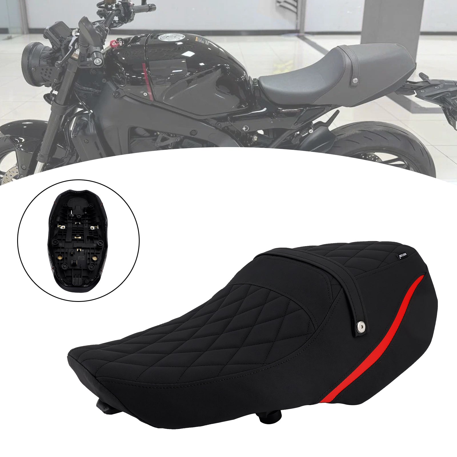 Front Raider Seat Driver Cushion Pu Fit Red For Yamaha Xsr900 Xsr 900 22-25