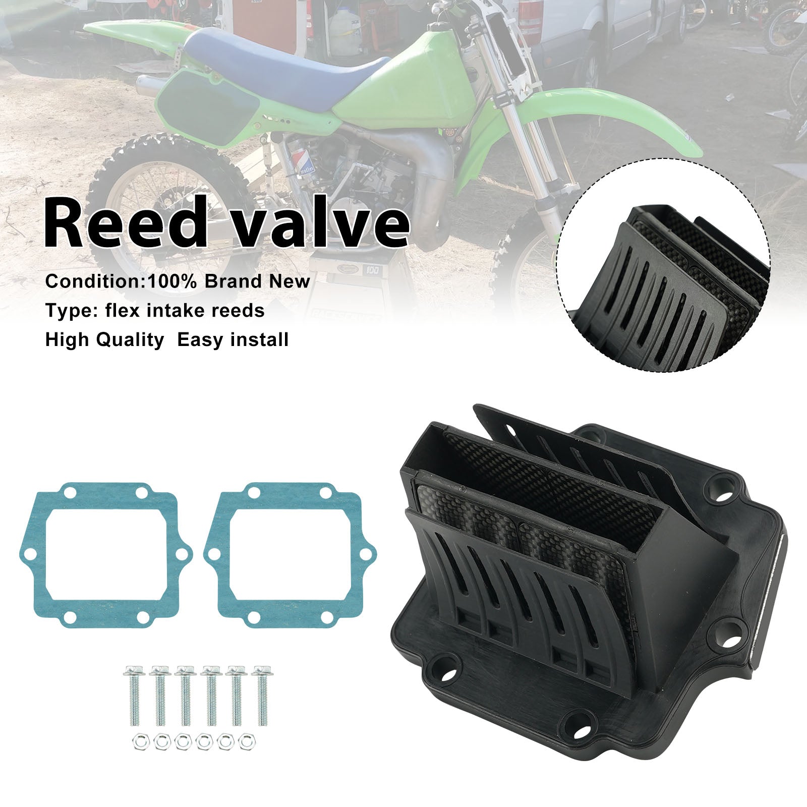 V4R13G Reed Valve System For Kawasaki KDX200 220R KX125 1993-2002