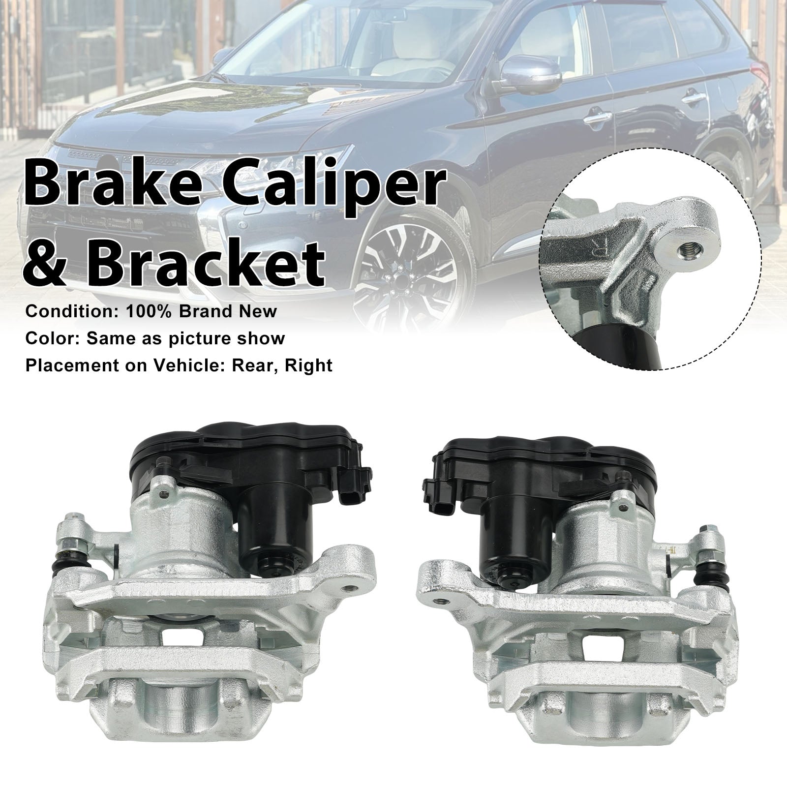 2PCS Rear Brake Caliper 4605C044 Fit Mitsubishi Outlander MK3 2013-2021 w/Motor
