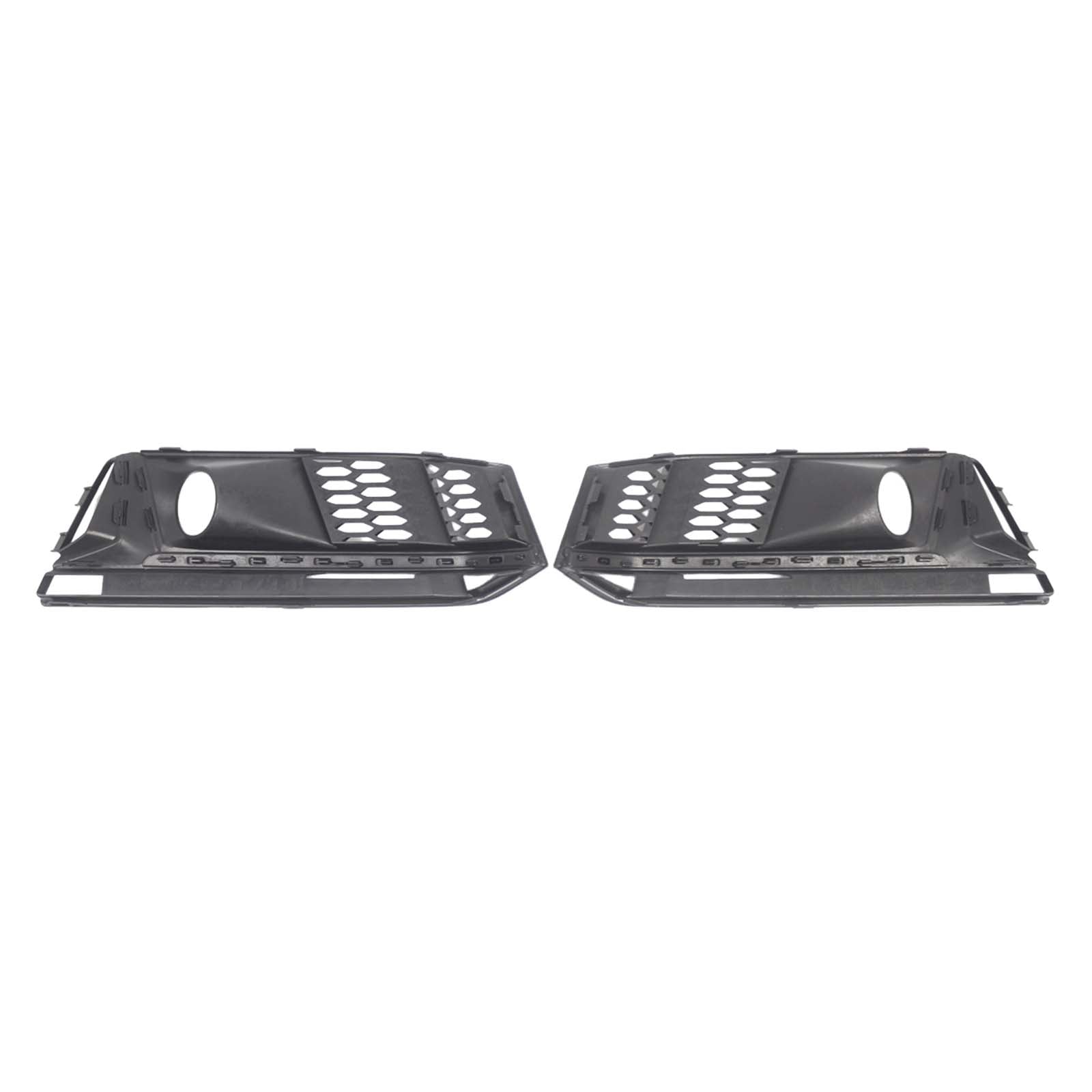 2PCS Black Front Bumper Foglight Grill Grille Fit Audi A4 B9 S4 2016-2019