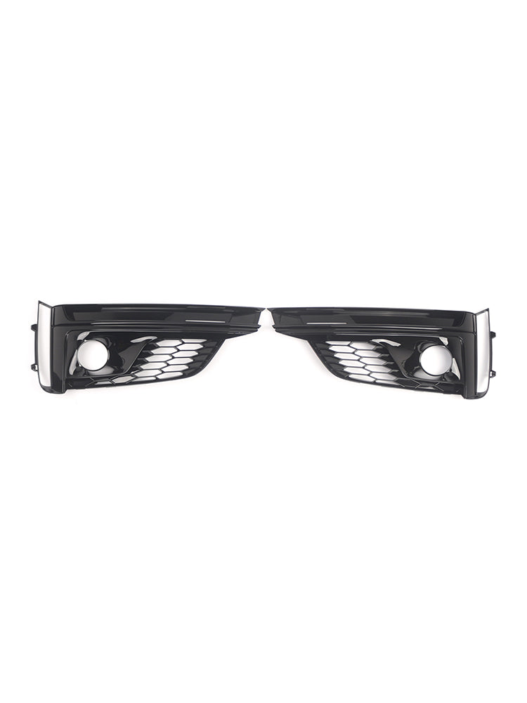 2PCS Front Bumper Fog Light Grille Cover Fit Audi A5 S5 S-Line 2018-2019
