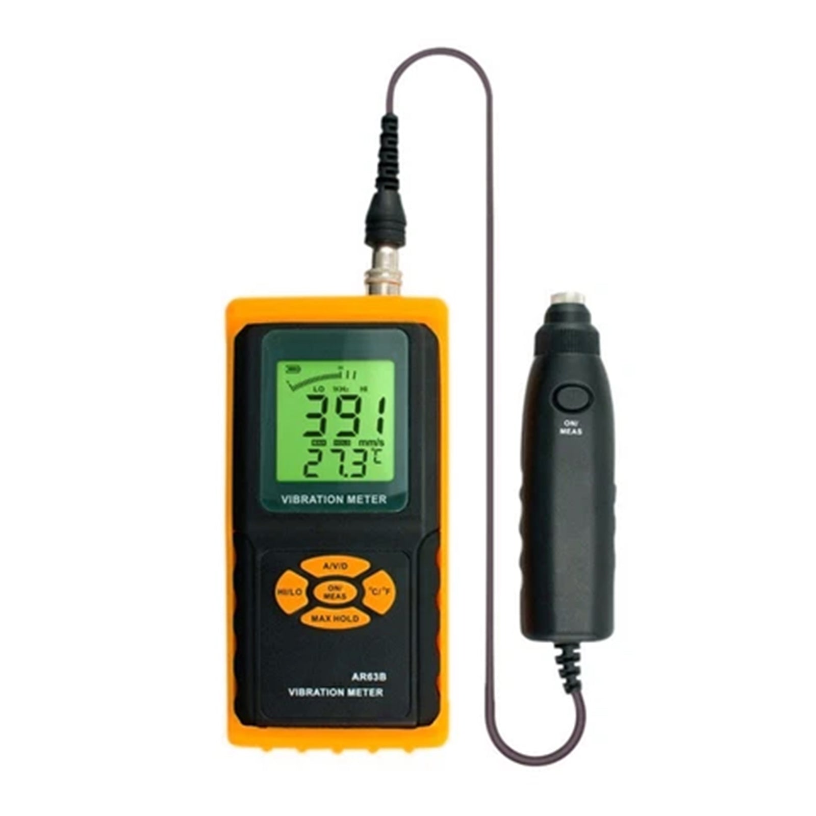 Digital AR63B Vibration Meter Vibrometer 3-in-1 Measuring Modes For Accelerat