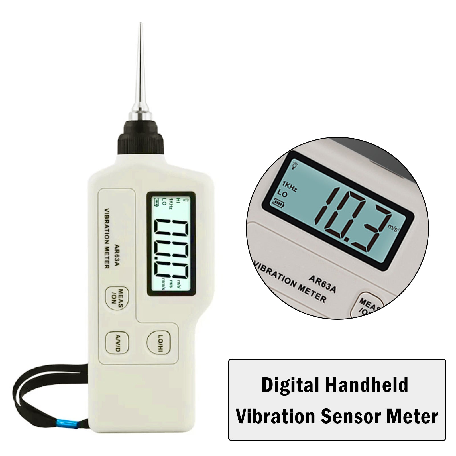 R63A Digital Handheld Vibration Sensor Meter Case Gauge Measure Tester