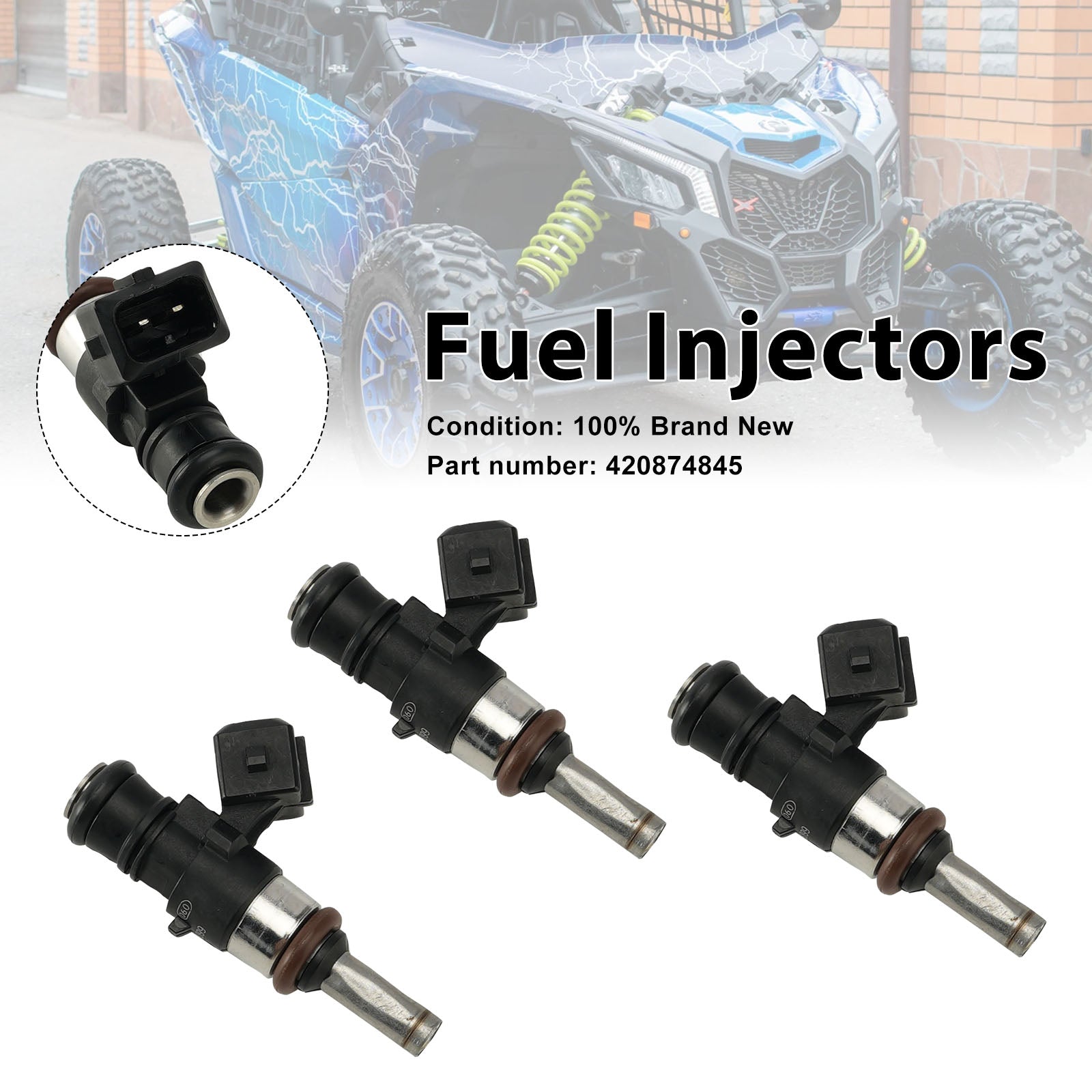 3PC 420874845 Fuel Injectors For Can-Am Maverick X3 Turbo 2017-2022
