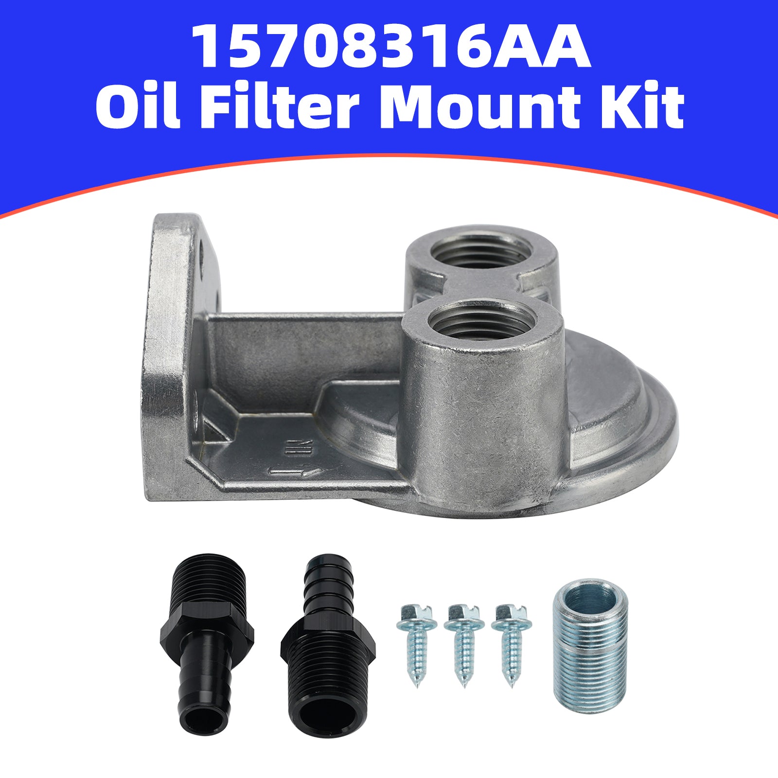 15708 Oil Filter Mount Kit 1/2 in NPT Female Ports 3/4-16 in Center Thread
