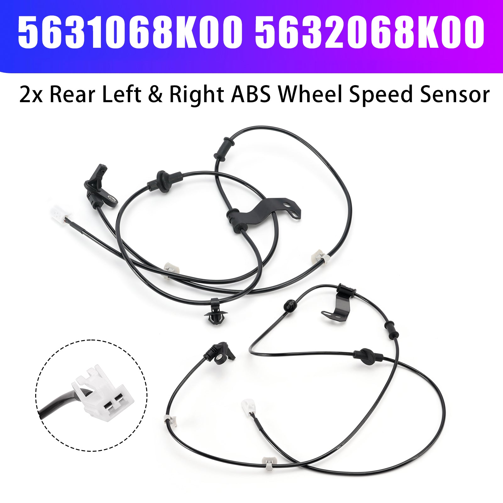 2x Rear Left & Right ABS Wheel Speed Sensor for Suzuki Alto VII 2009-2025 1.0