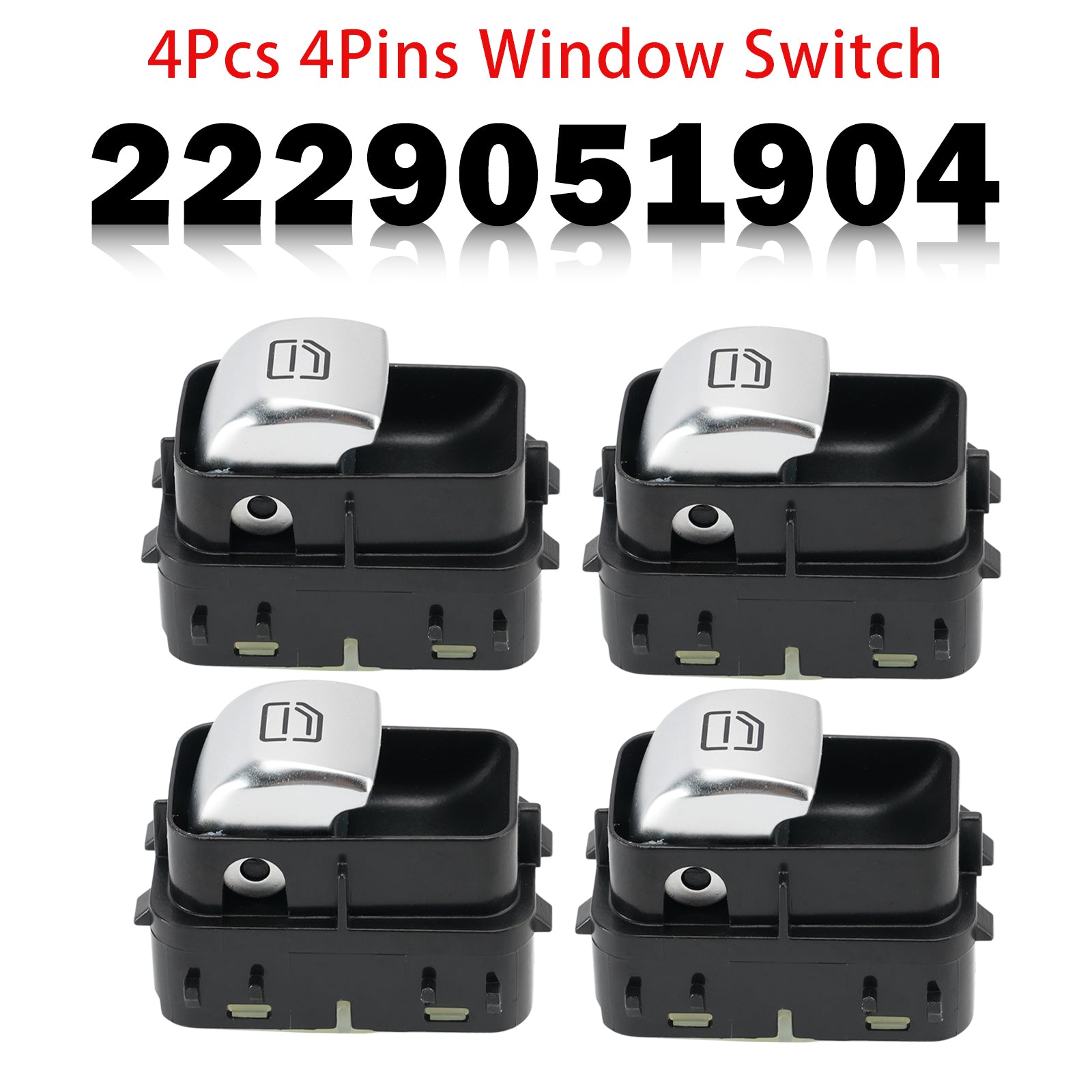 4Pcs 4Pins Window Switch 2229051904 for Mercedes-Benz W213 W222 E300 S500 S600
