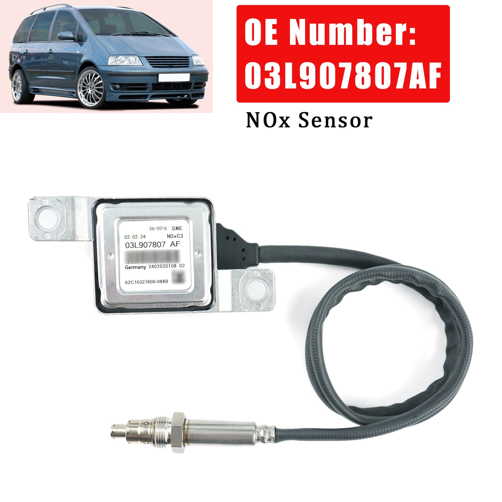 Nitrogen Oxide NOx Sensor 03L907807AF For VW Passat Sharan Audi A4 2.0TDI