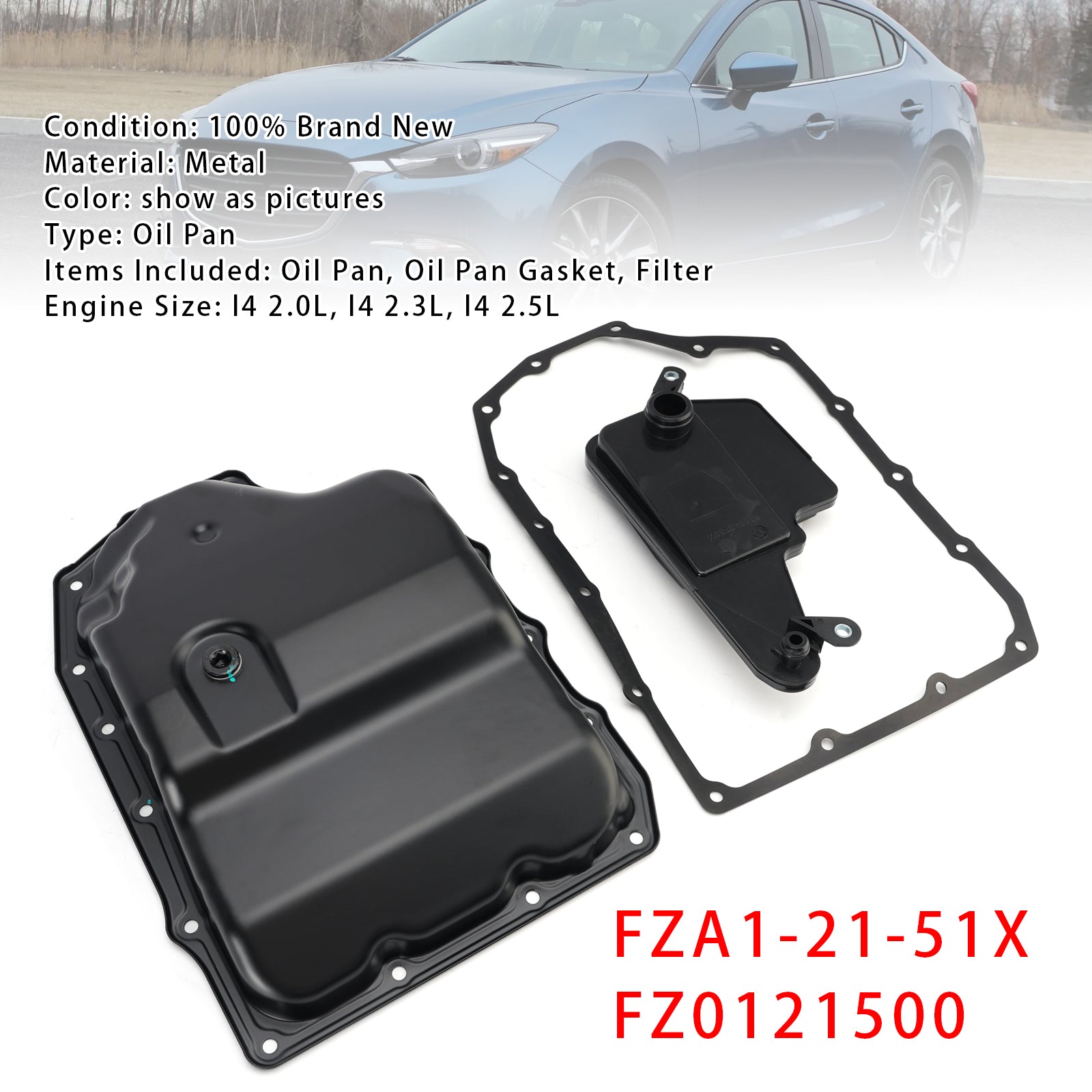 Transmission Oil Pan W/Gasket＆Filter Kit For Mazda 3 2.0L 2.5L 2012-2018