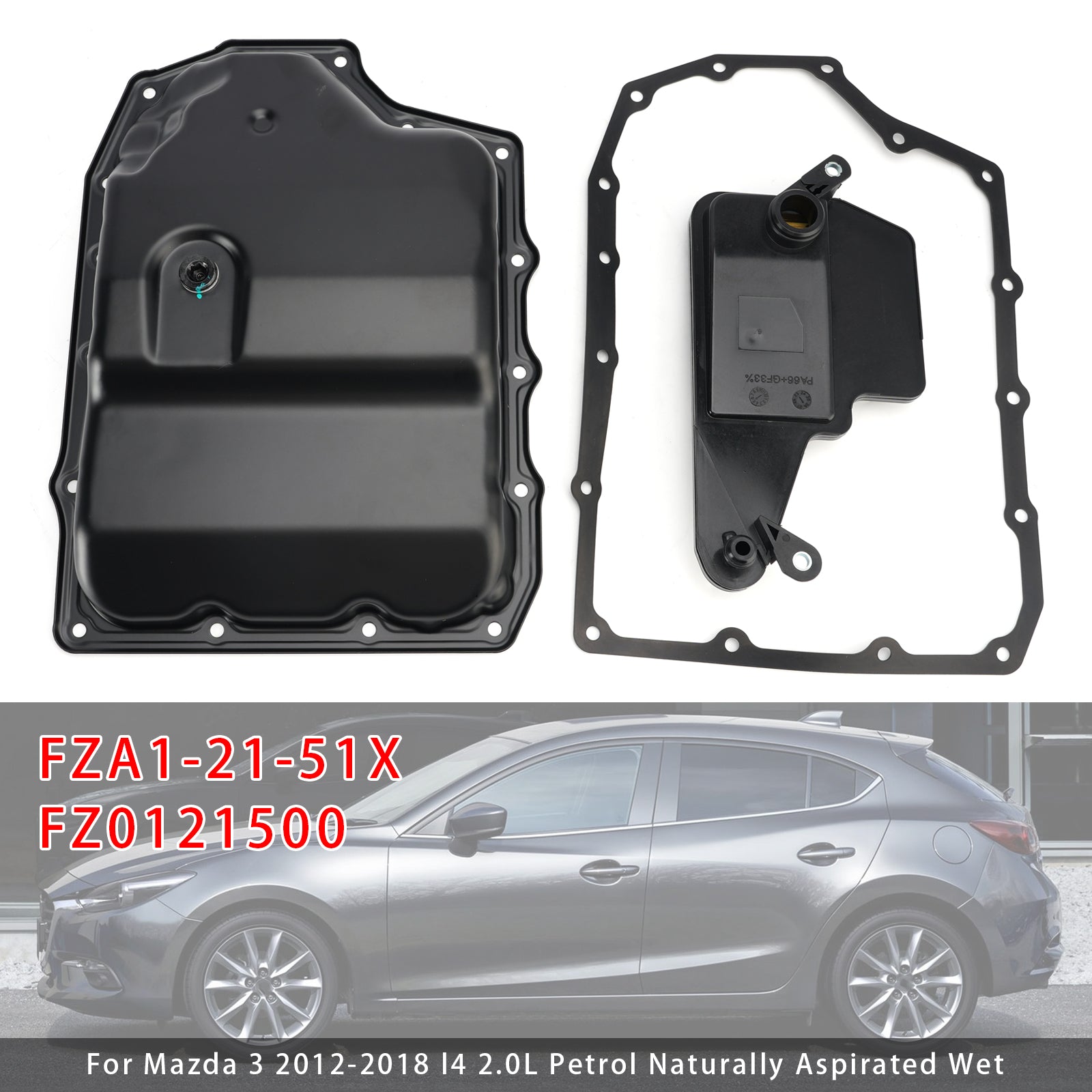 Transmission Oil Pan W/Gasket＆Filter Kit For Mazda 3 2.0L 2.5L 2012-2018
