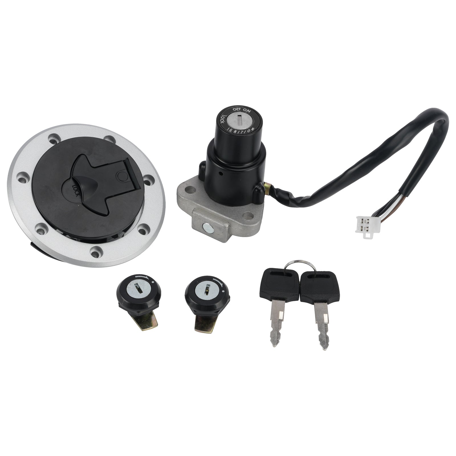 Ignition Key Switch Fuel Cap Lock Set For Kawasaki Ninja RR 150 KRR 150 ZX150