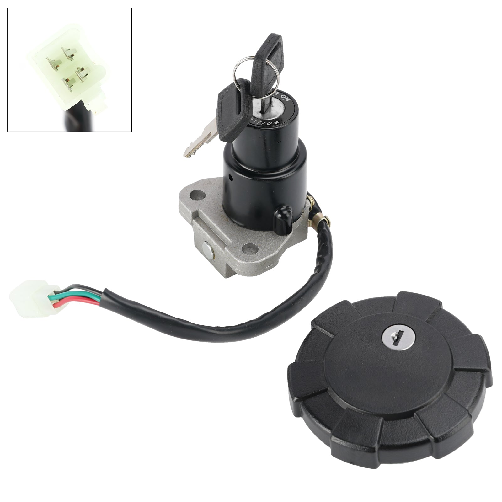 4-Wire Ignition Switch Fuel Cap Lock Set For Yamaha DT 125R DT125R 1987-2002