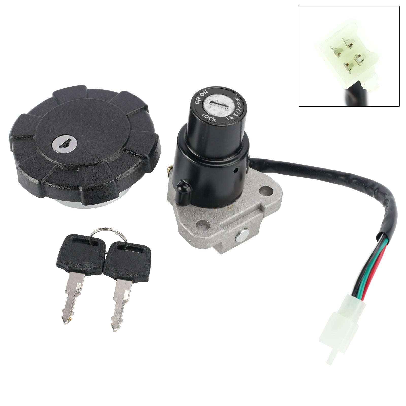 4-Wire Ignition Switch Fuel Cap Lock Set For Yamaha DT 125R DT125R 1987-2002