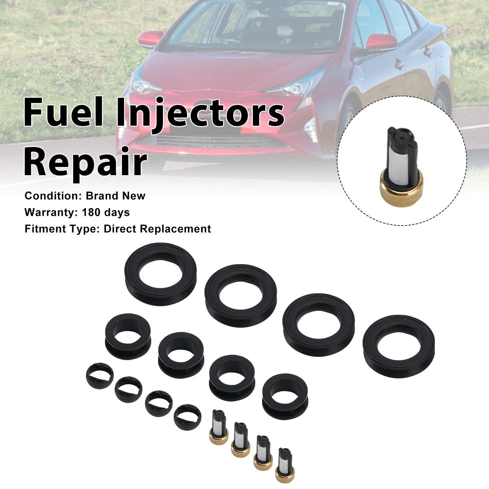 Fuel Injector Seal O-Ring 23250-37080 Fit Toyota Prius 16-22 Corolla 20-23
