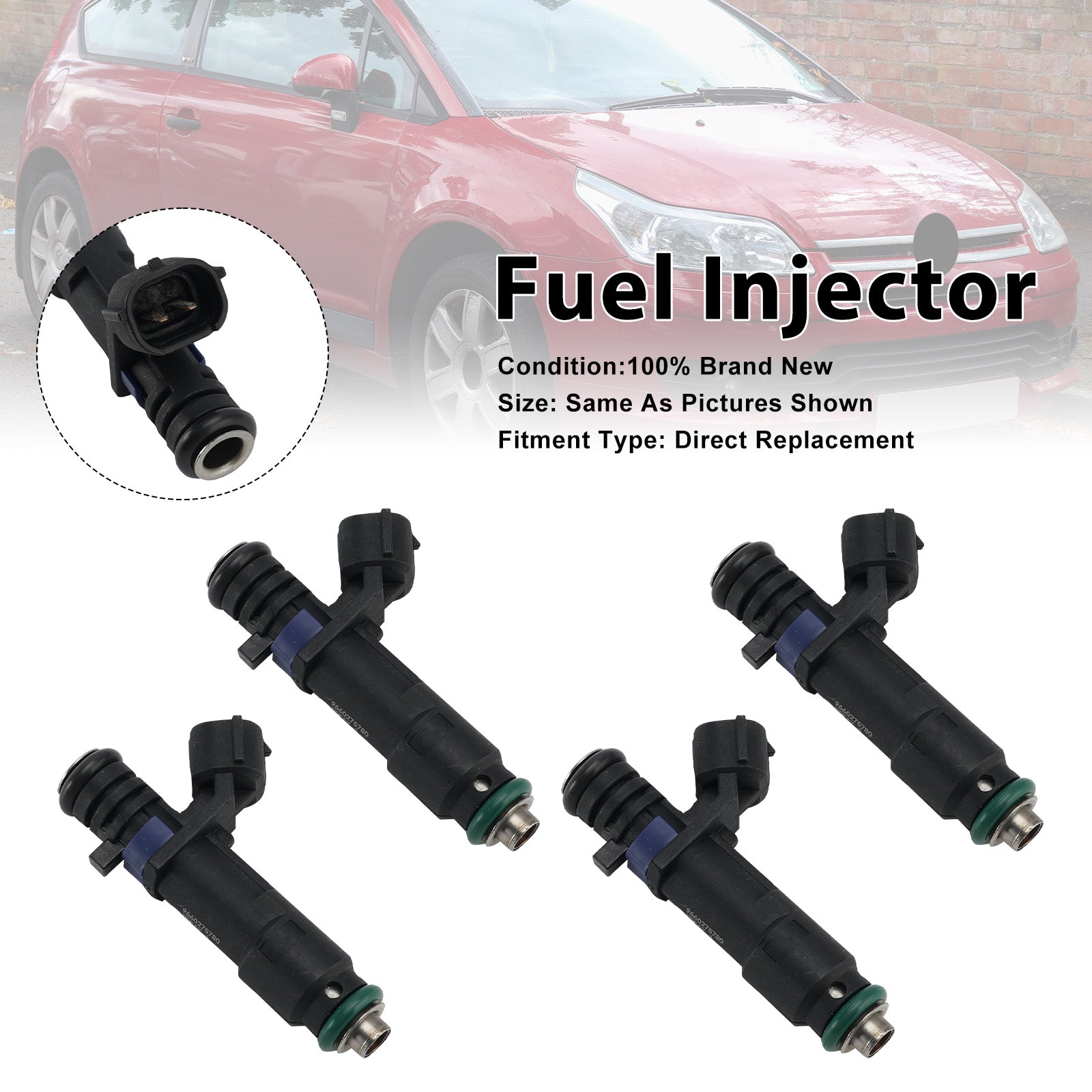 4Pcs Fuel Injector For Citroën C4 Coupe 2006-07 C5 II 2004-2008 9660275780