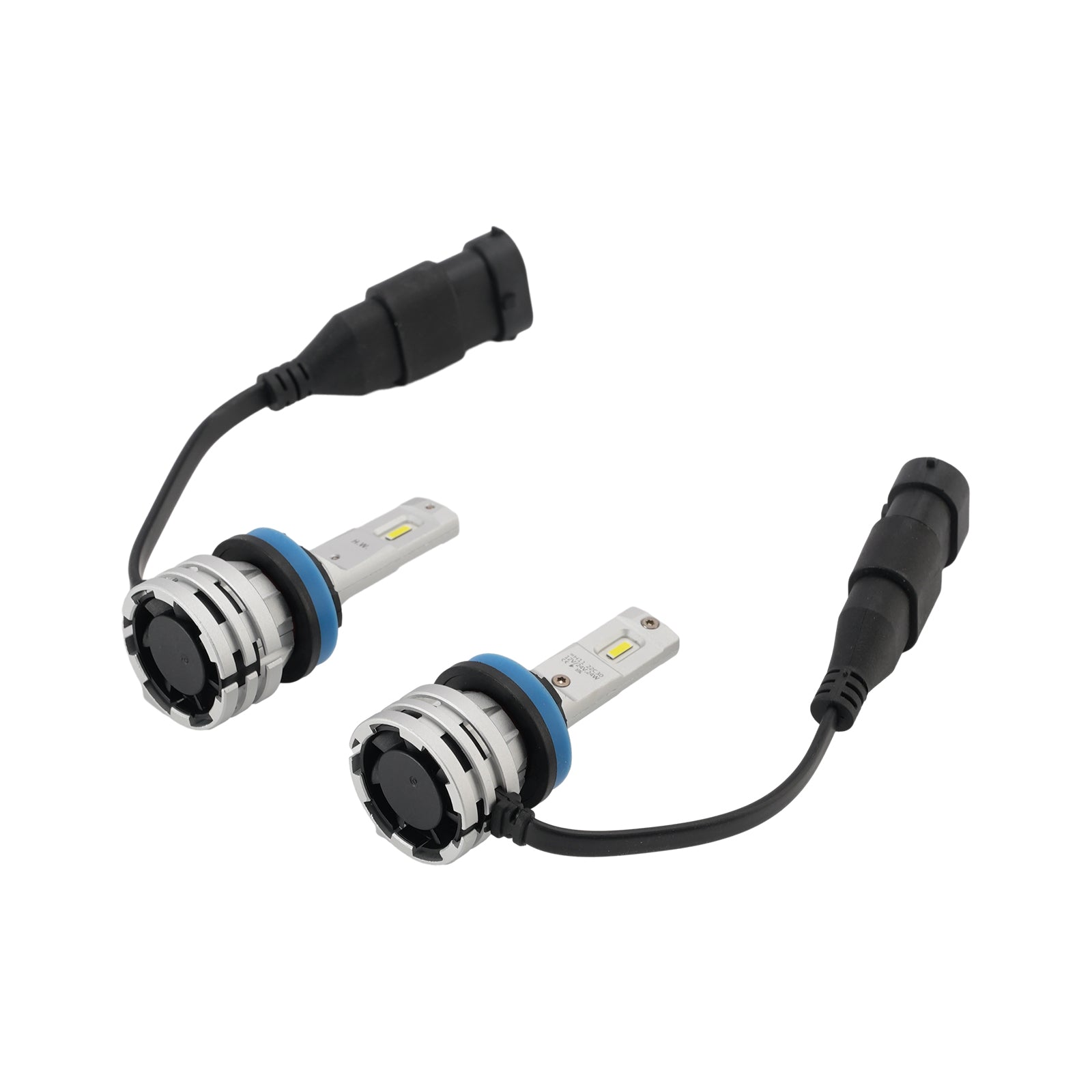 LED Headlight Bulb Kit High Low Beam H11 12V 24W 6500K Fan Cooling For HELLA