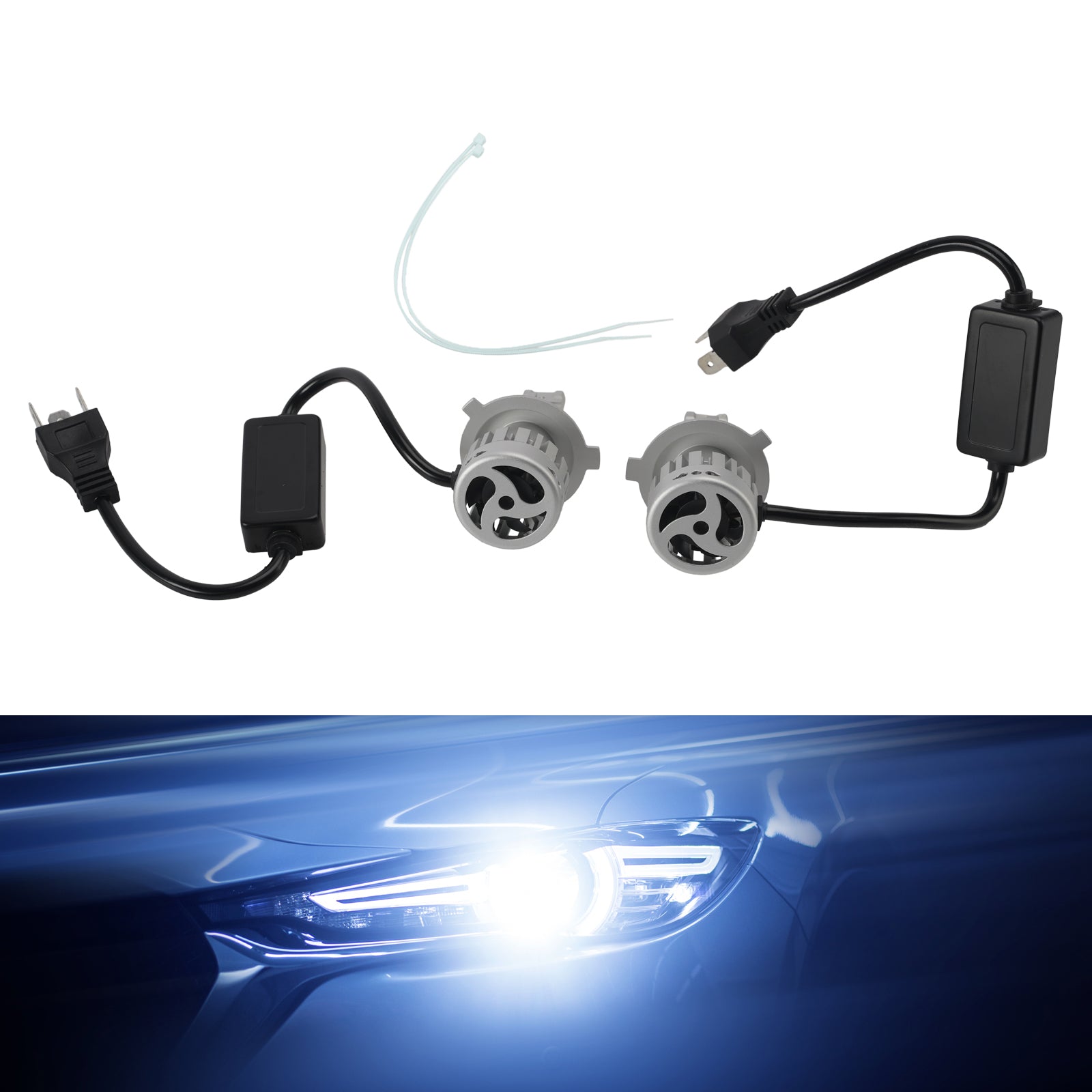 LED Headlight Bulb Kit High Low Beam Lamp H4 12V 55W 6500K 4000LM For HELLA