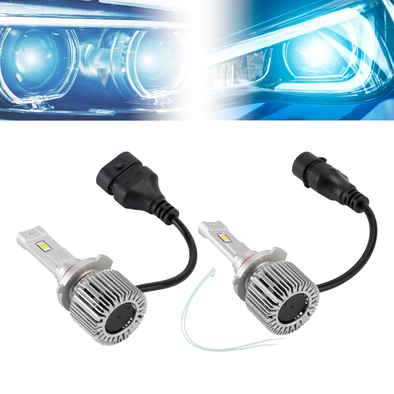 LED Headlight Bulb Kit Hi/Low Beam HIR2 9012 12V 35W 6500K 2500LM For HELLA