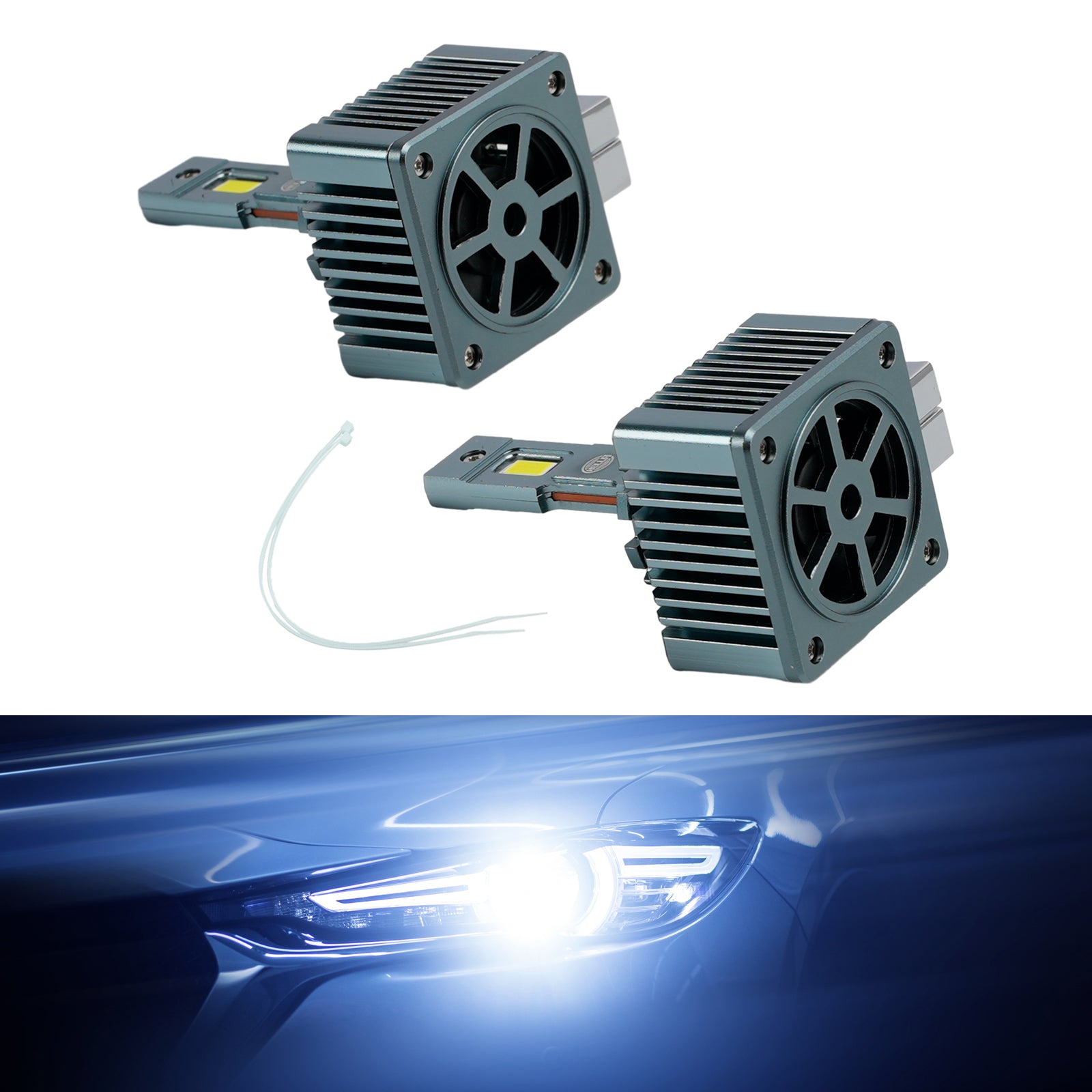 LED Headlight Bulb Kit High Low Beam Lamp D1S 12V 35W 6500K For HELLA