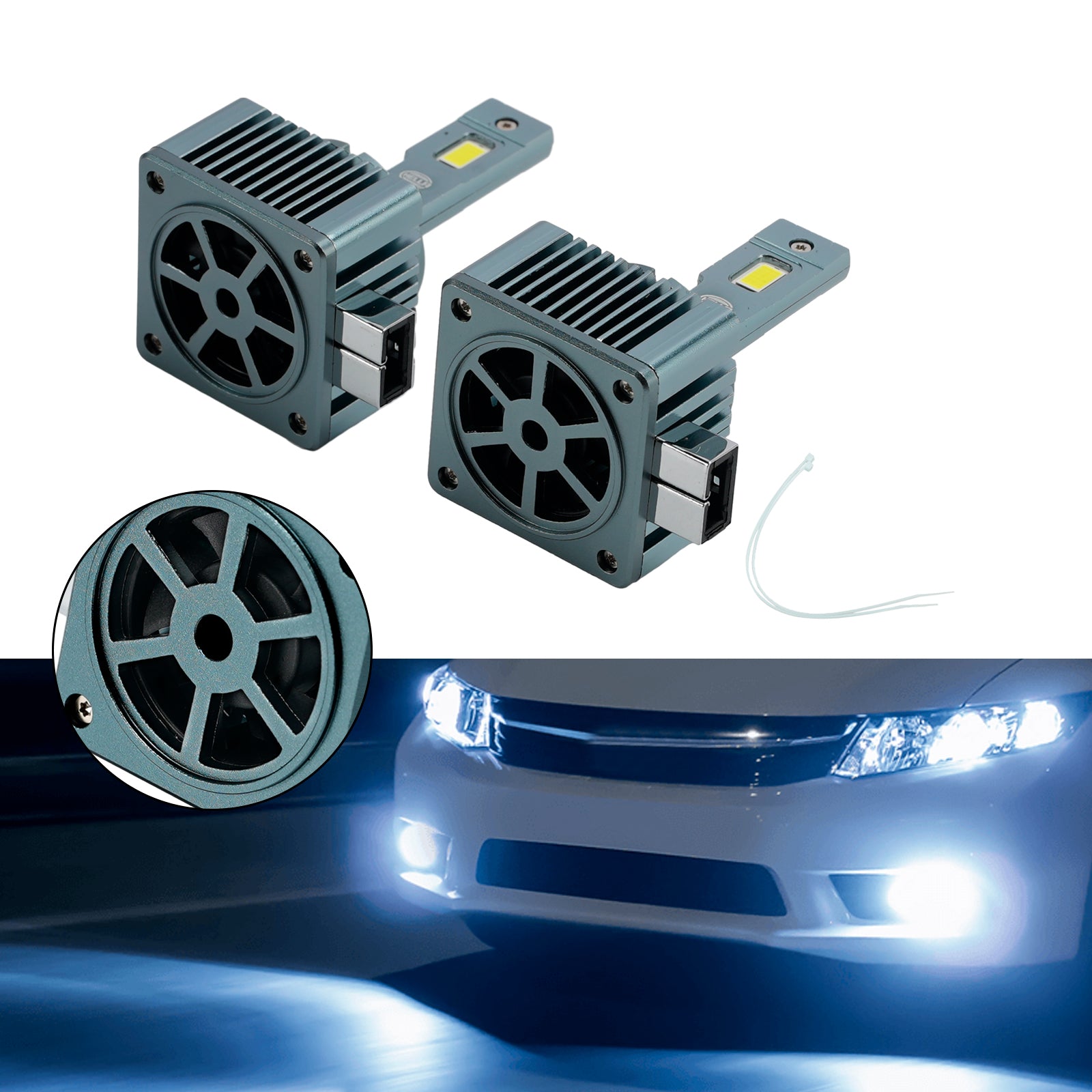 LED Headlight Bulb Kit High Low Beam Lamp D1S 12V 35W 6500K For HELLA