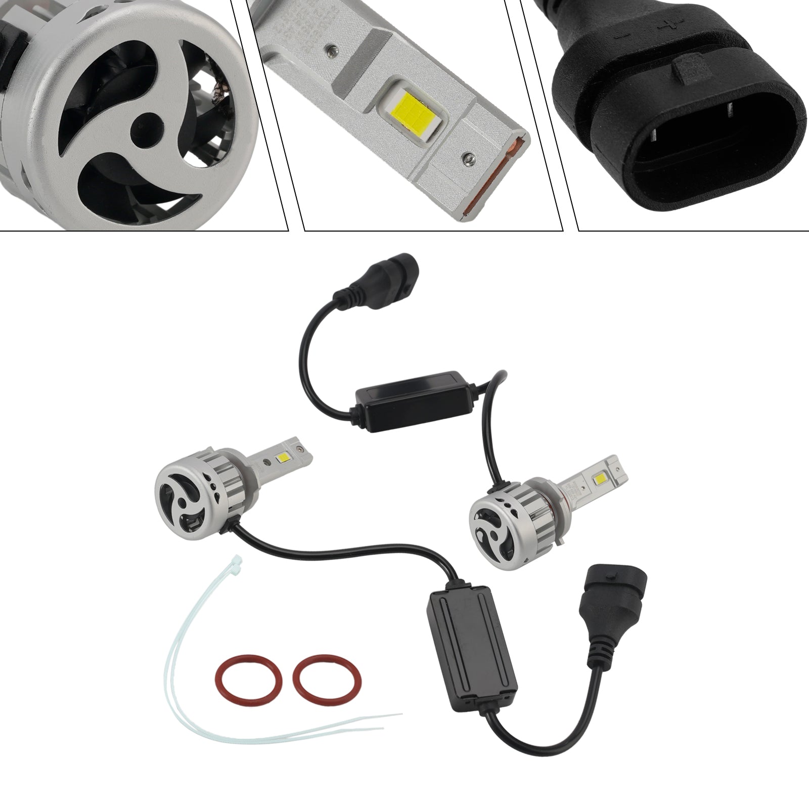LED Headlight Bulb Kit High Low HB3/4 9005 9006 12V 55W 6500K 4000LM For HELLA