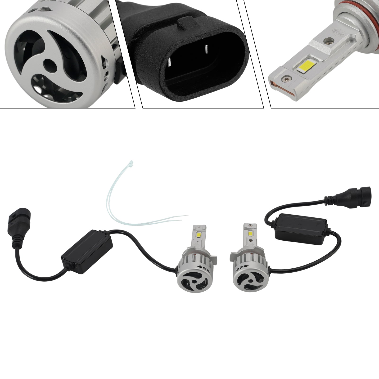 LED Headlight Bulb Kit High Low Beam HIR2 9012 12V 55W 6500K 4000LM For HELLA