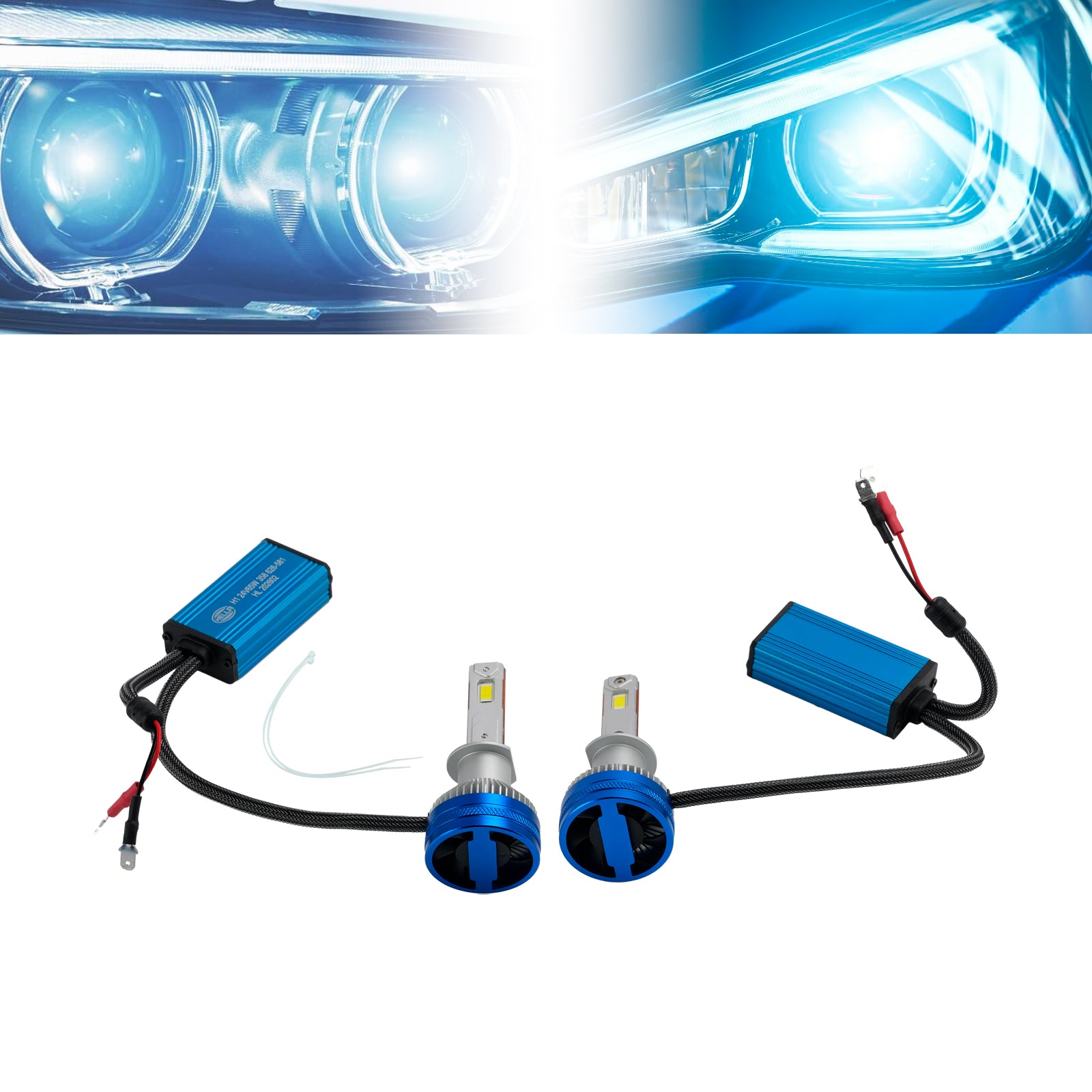 LED Headlight Bulb Kit High Low Beam Lamp H1 24V 65W 6500K For HELLA