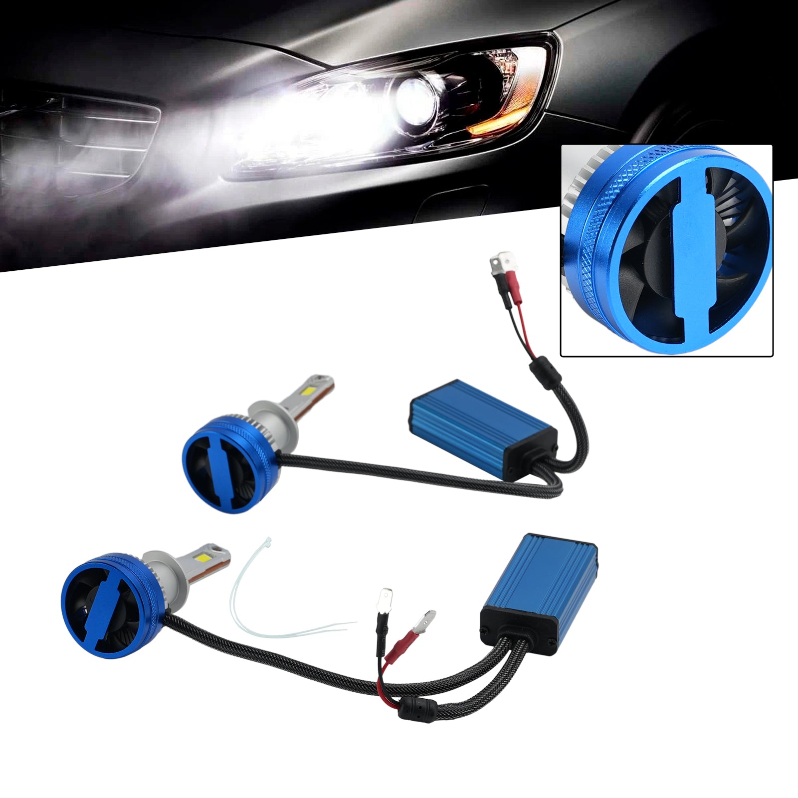 LED Headlight Bulb Kit High Low Beam Lamp H1 24V 65W 6500K For HELLA