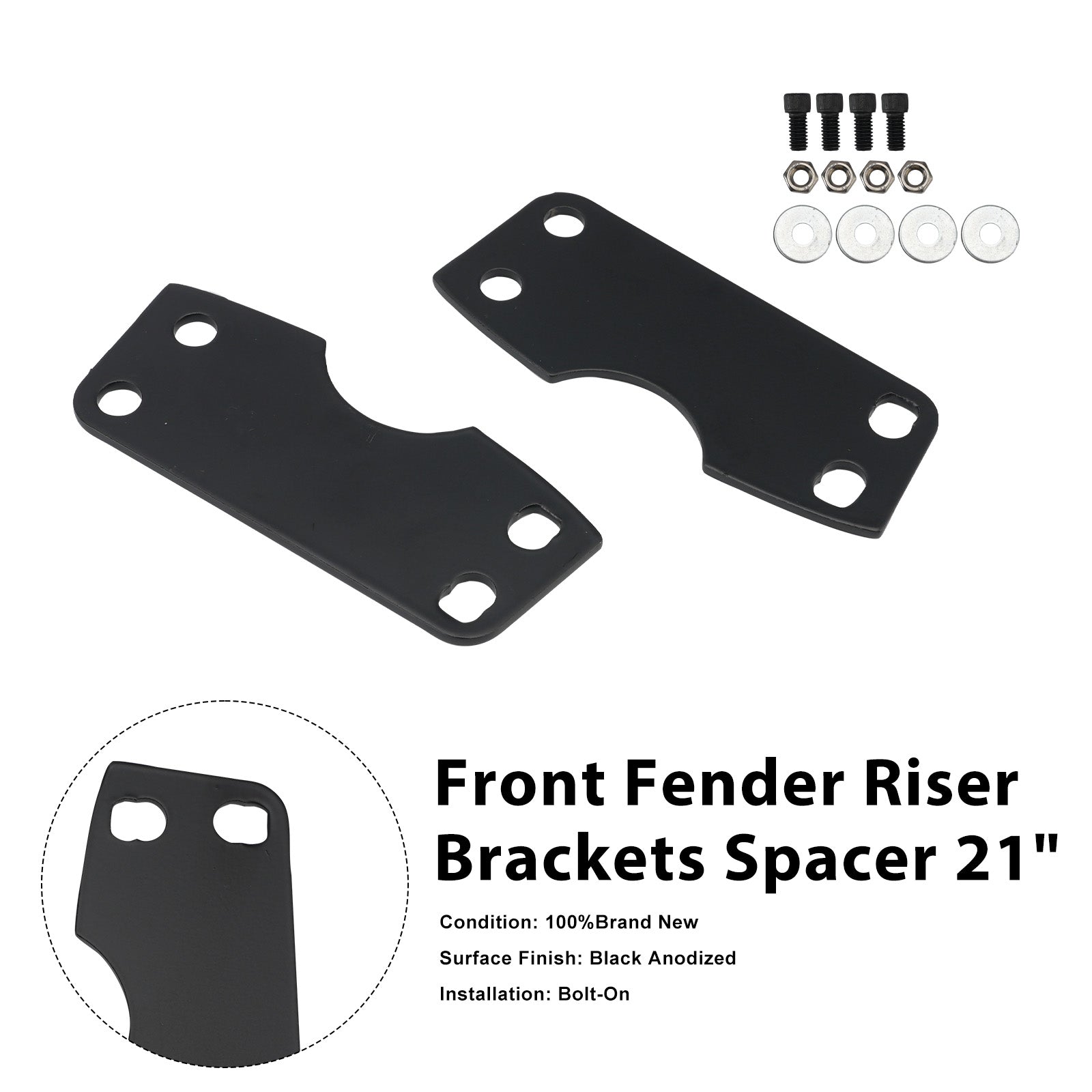 Front Fender Riser Brackets Spacer 21" For Touring Road Glide King Street 2024+