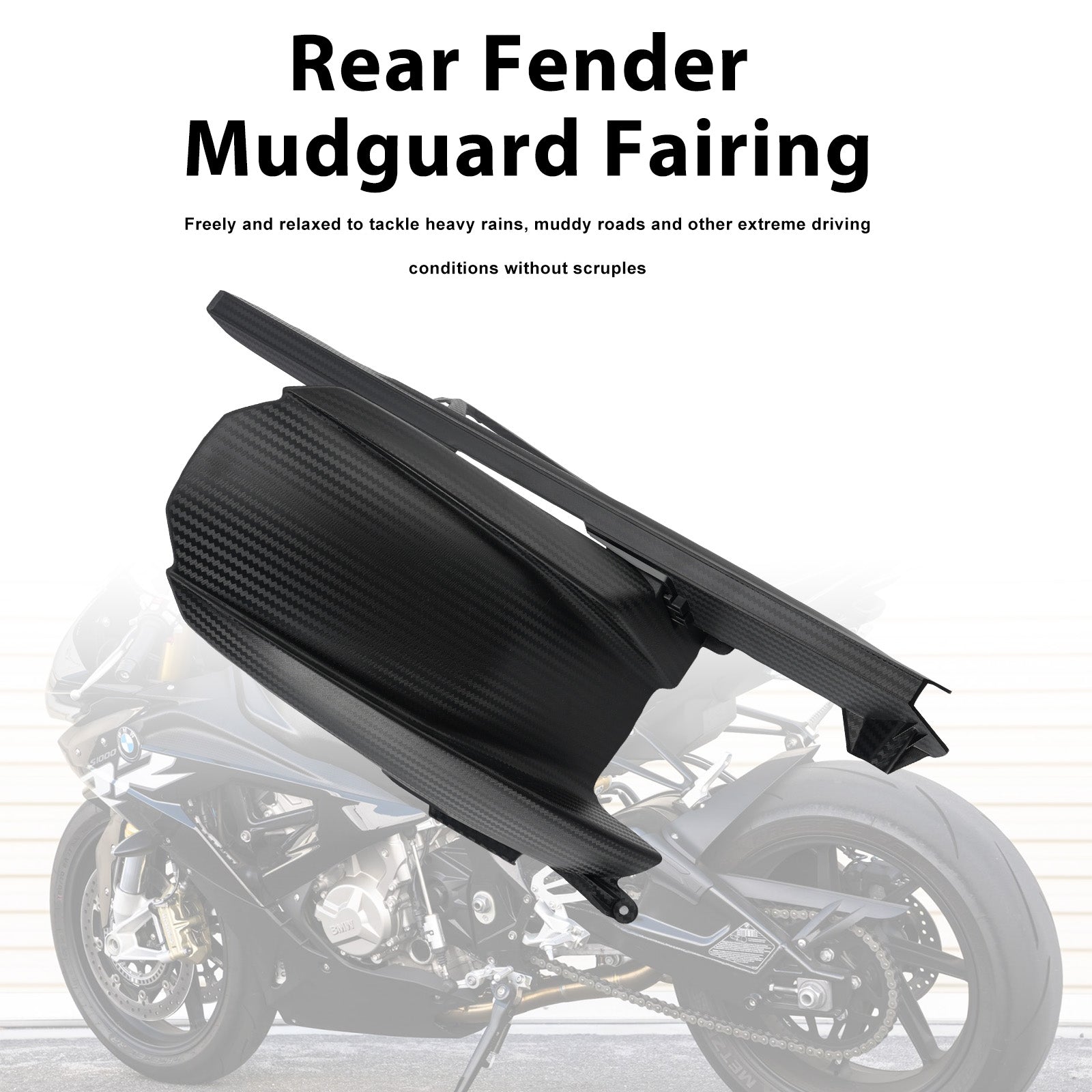 Rear Fender Mudguard Fairing For BMW S1000RR 2019-2026 Black