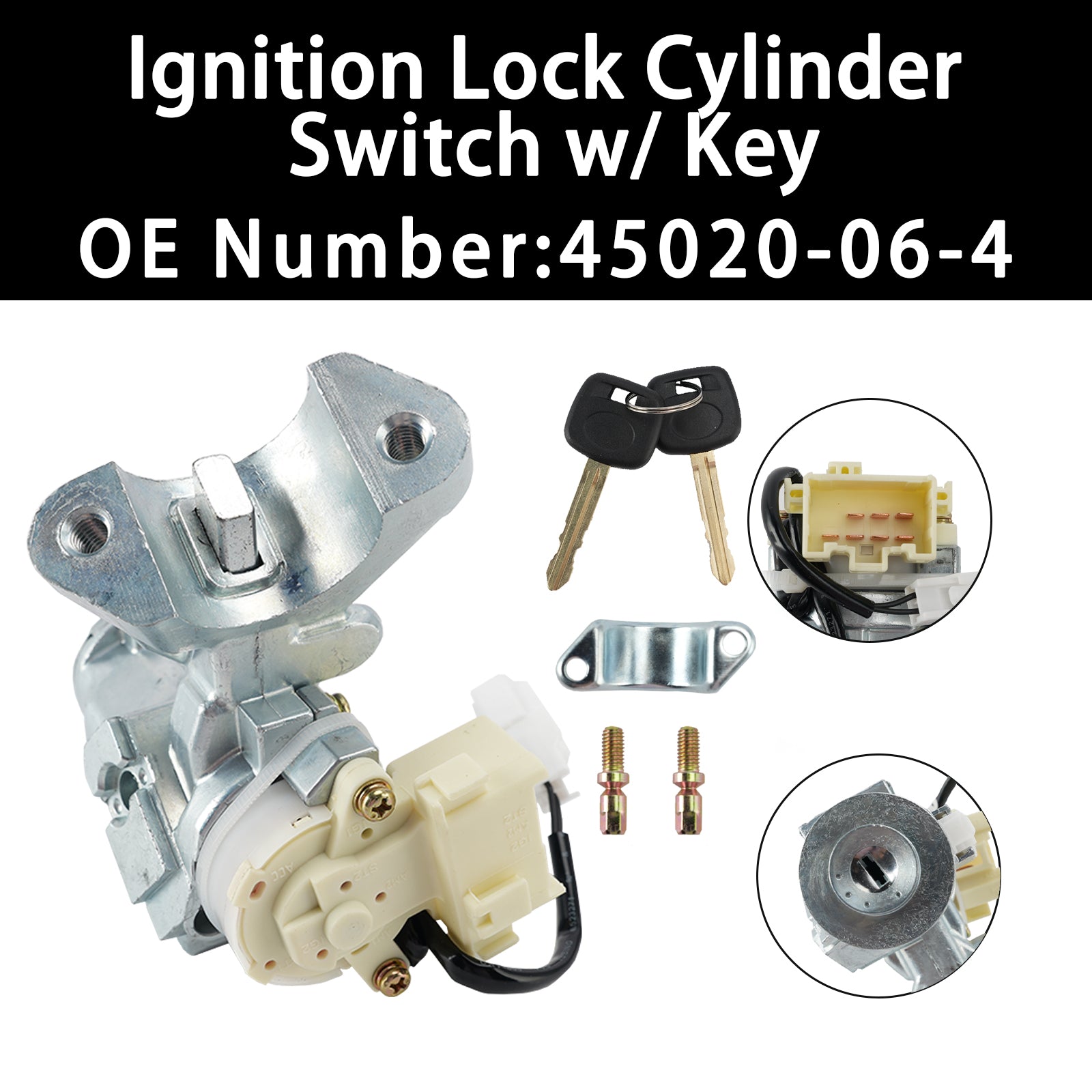 Ignition Lock Cylinder Switch w/ Key 45020-06-4 for Toyota Camry 2002-2006