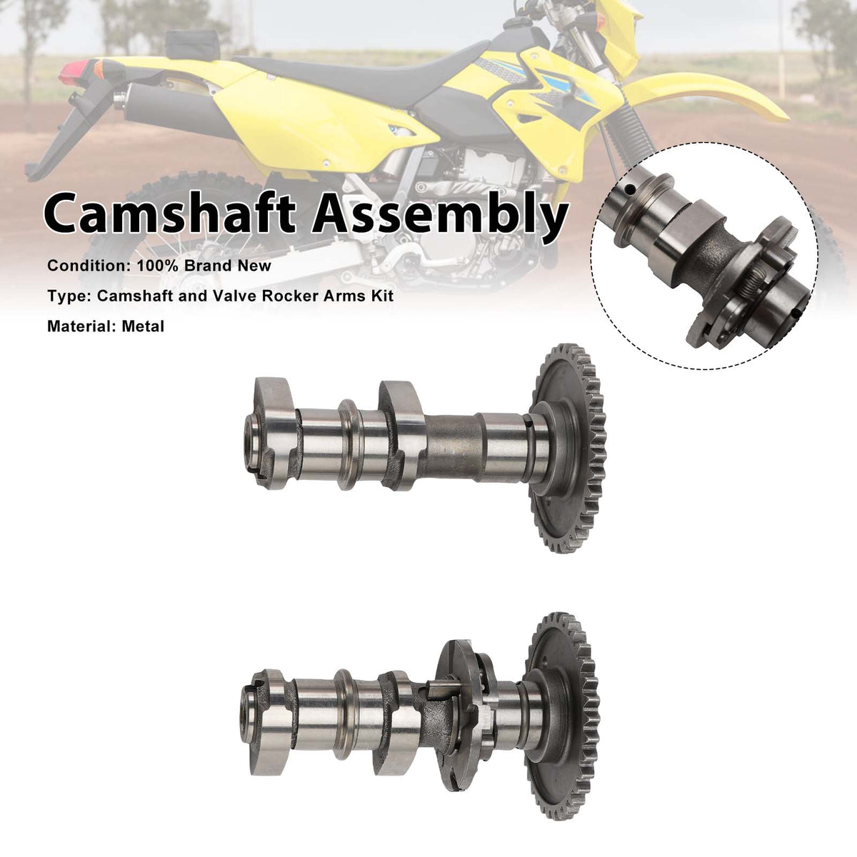 2000-2007 Suzuki DRZ400E Caltric Exhaust Intake Camshafts 12710-29F10 12720-29F20 Generic