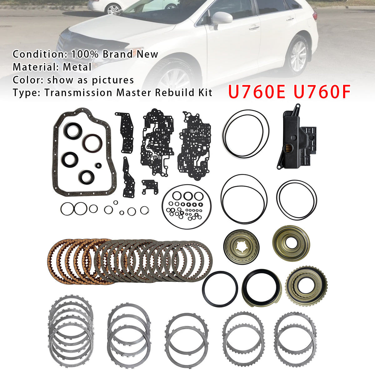 2009-2012 Toyota RAV4 2.5 Transmission Master Rebuild Kit W Filter U760F U760E Generic