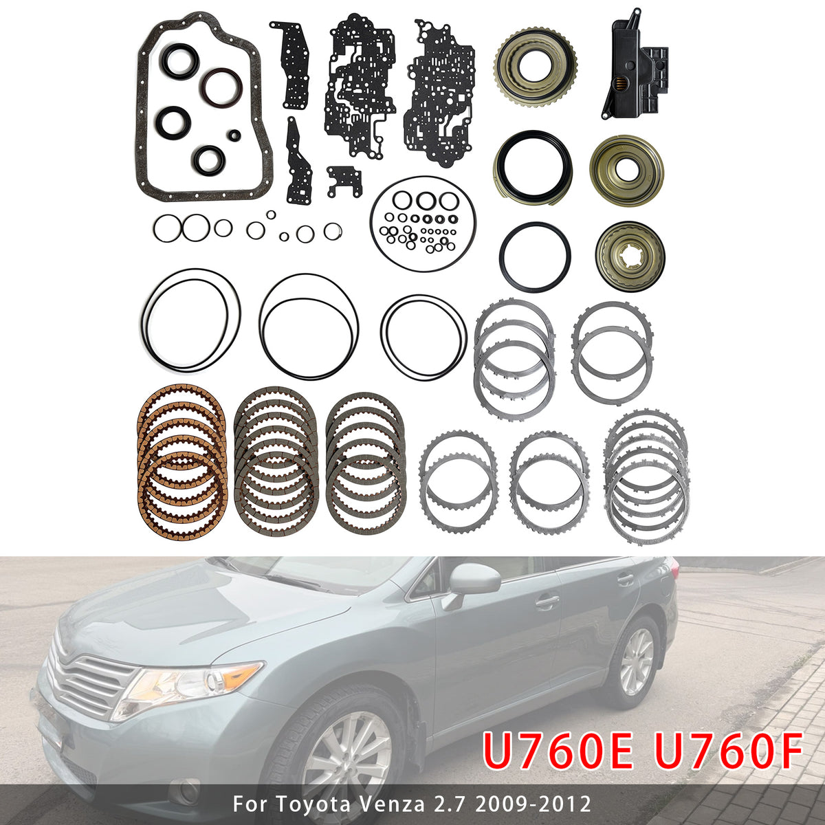 2011-2012 Toyota Sienna 2.7 Transmission Master Rebuild Kit W Filter U760F U760E Generic