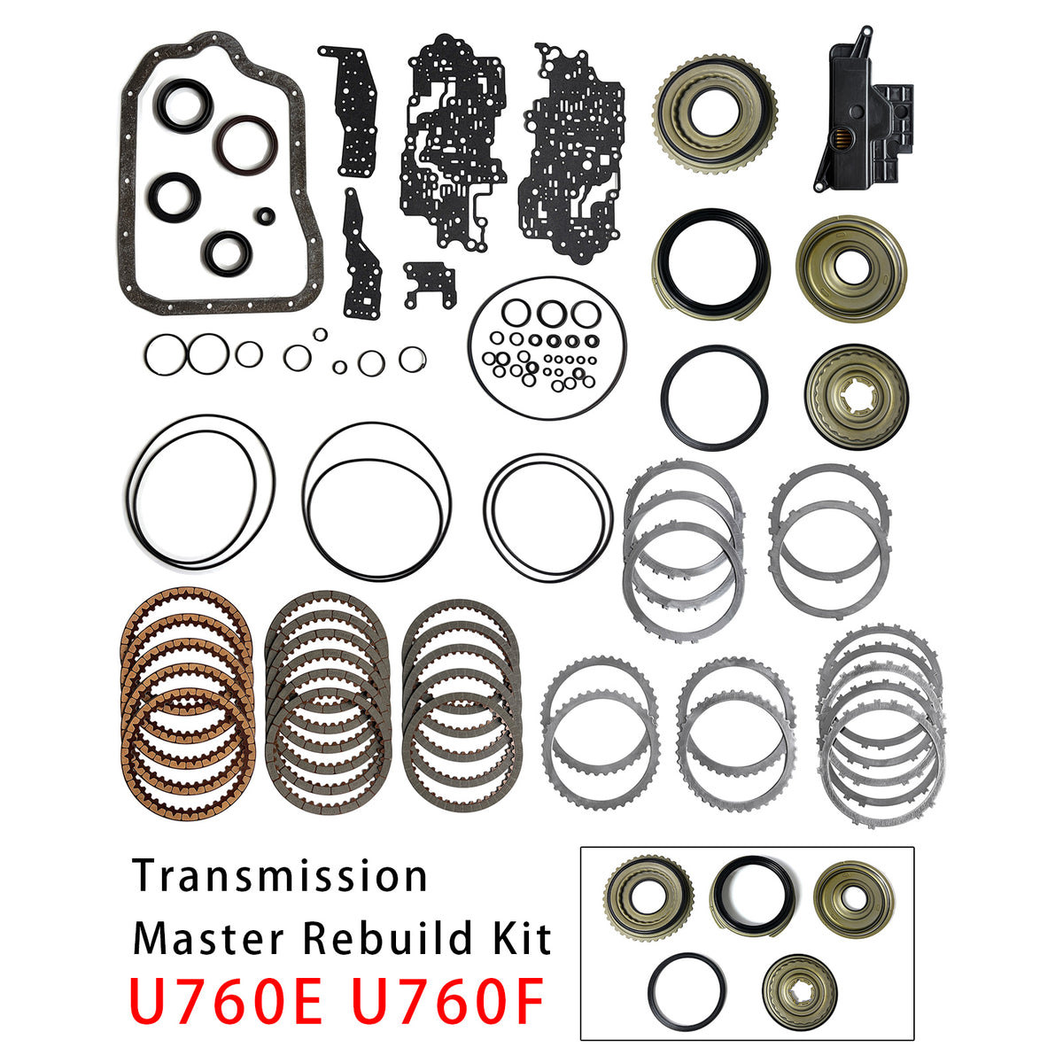2011-2012 Toyota Sienna 2.7 Transmission Master Rebuild Kit W Filter U760F U760E Generic