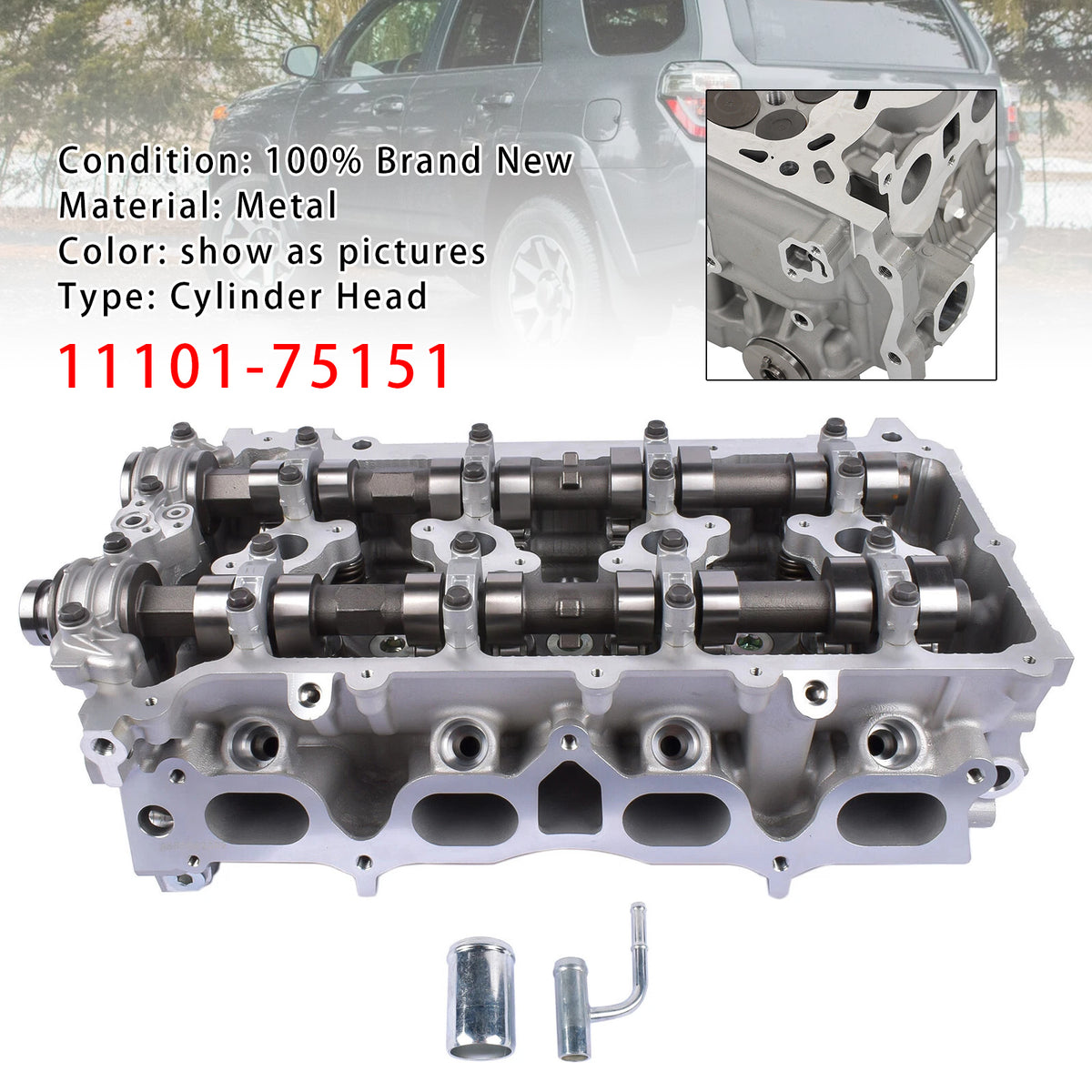 2005-2016 Toyota Tacoma 4.0L 2.7L 3.5L Complete Cylinder Head 2.7L DOHC 2TRFE 11101-75151 Generic