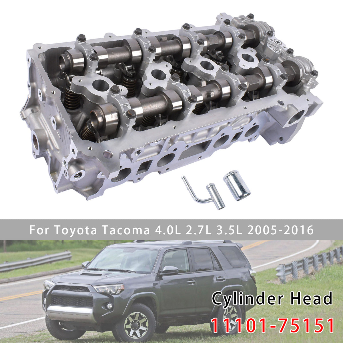 2005-2022 Toyota 4Runner 4.0L 4.7L 2.7L Complete Cylinder Head 2.7L DOHC 2TRFE 11101-75151 Generic