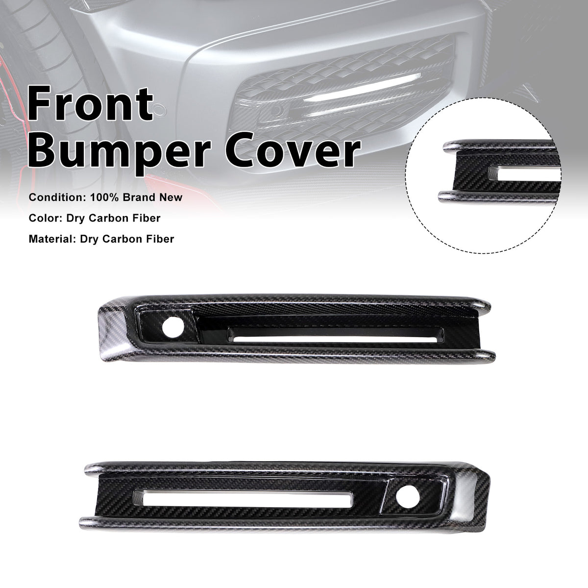 2019-2023 Mercedes Benz G-Class W464 W463A G63 Carbon Fiber Front Bumper Fog Lights Frame Generic