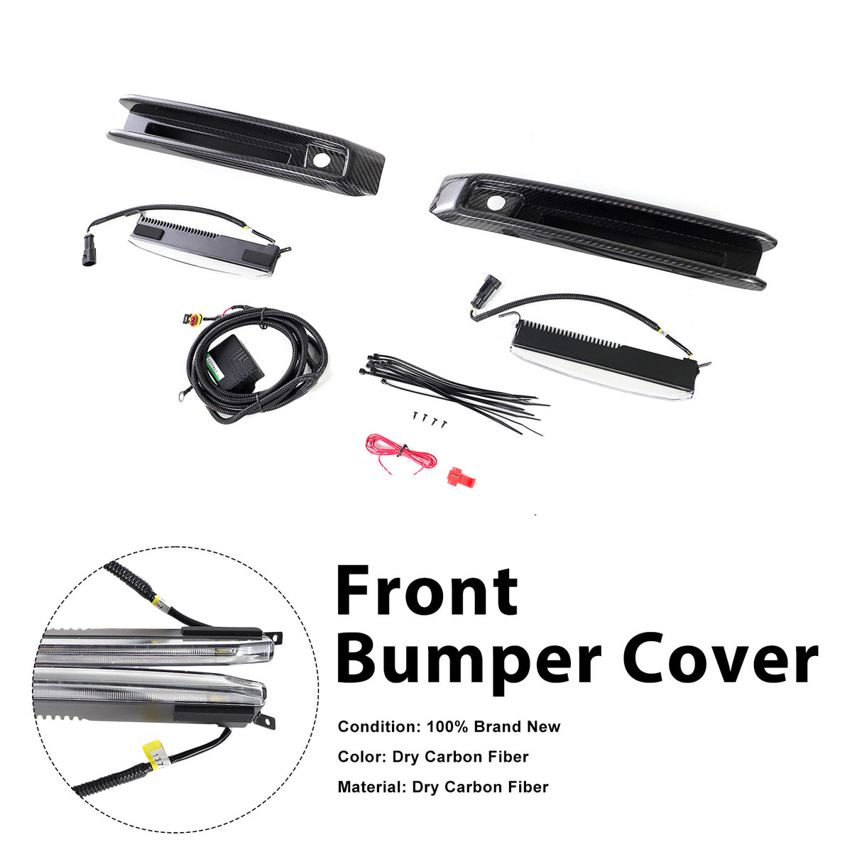 2019-2023 Mercedes Benz G-Class W464 W463A G63 Carbon Fiber Front Bumper Fog Lights Frame Generic