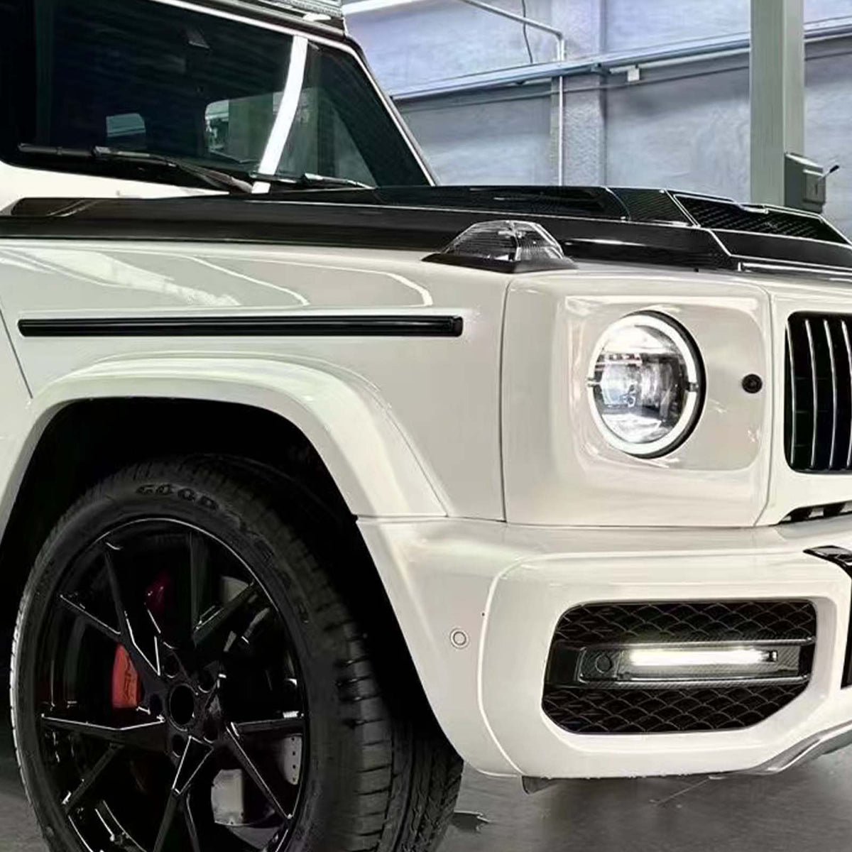 2019-2023 Mercedes Benz G-Class W464 W463A G63 Carbon Fiber Front Bumper Fog Lights Frame Generic