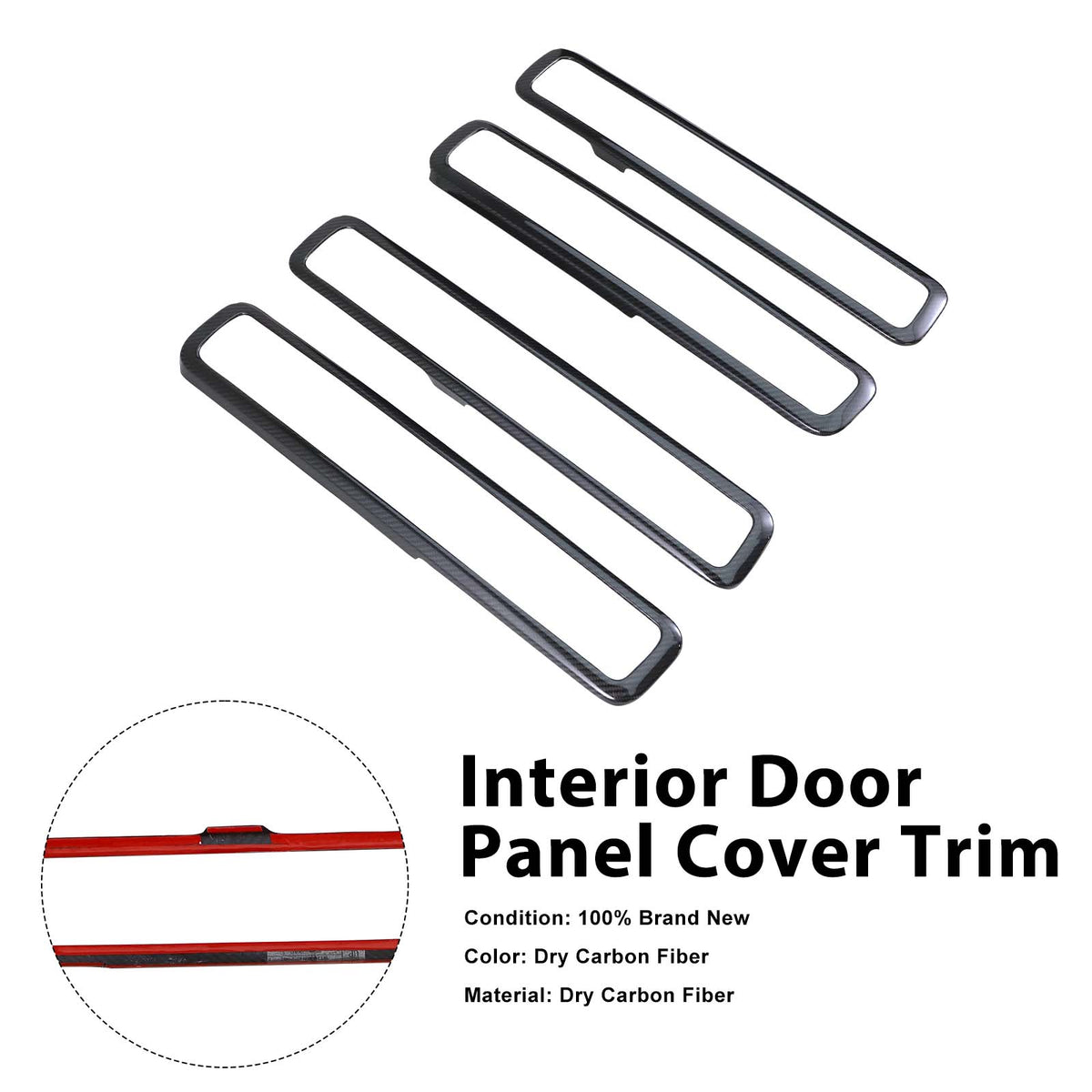 2019-2023 Mercedes Benz G-Class W464 W463A Dry Carbon Fiber Inner Door Frame Cover Trim Generic