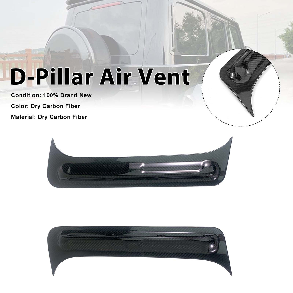 2019-2023 Mercedes Benz G-Class W464 W463A Carbon Fiber M-Style D-Pillar Air Vents Generic