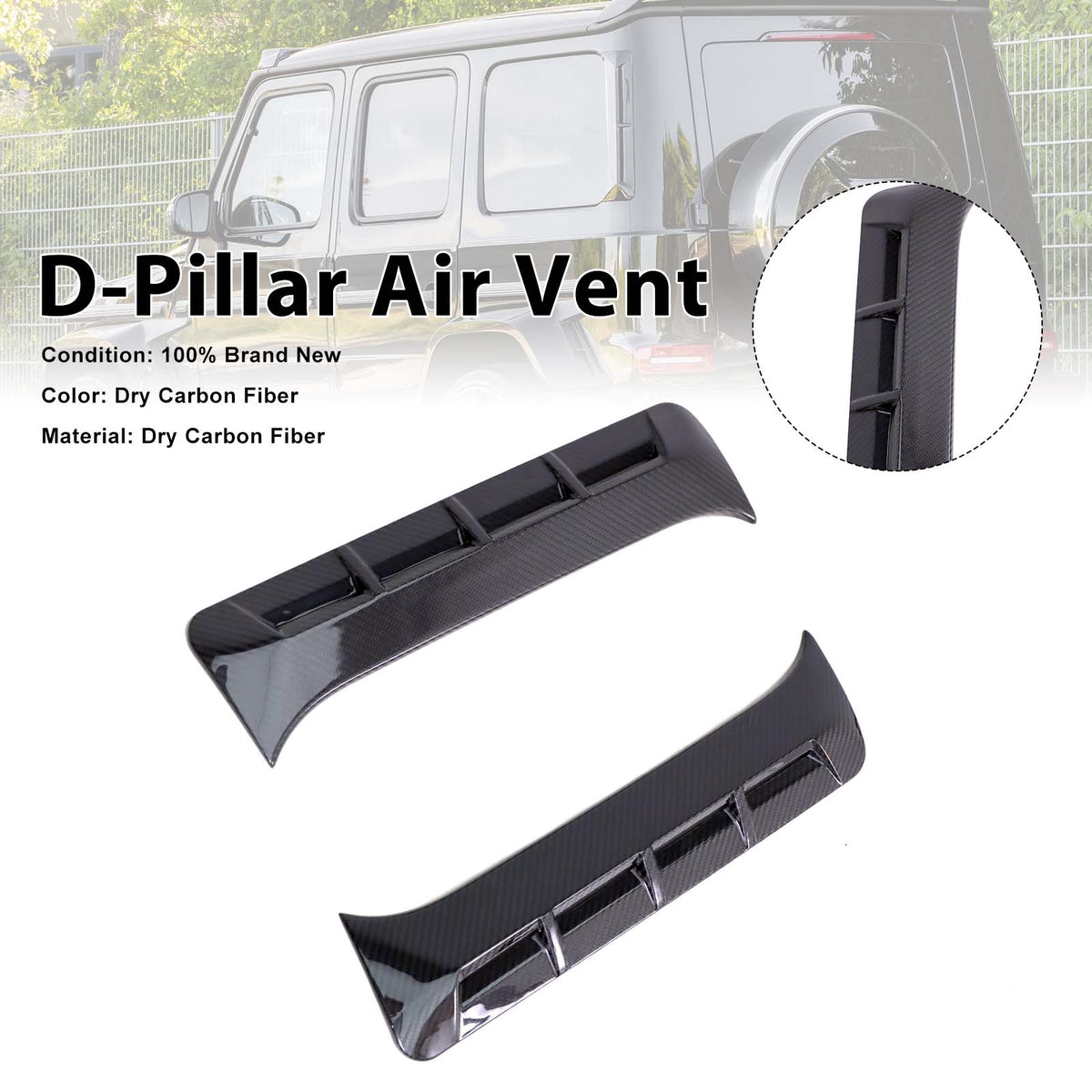 2019-2023 Mercedes Benz G-Class W464 W463A Carbon Fiber D-Pillar Air Vents Generic