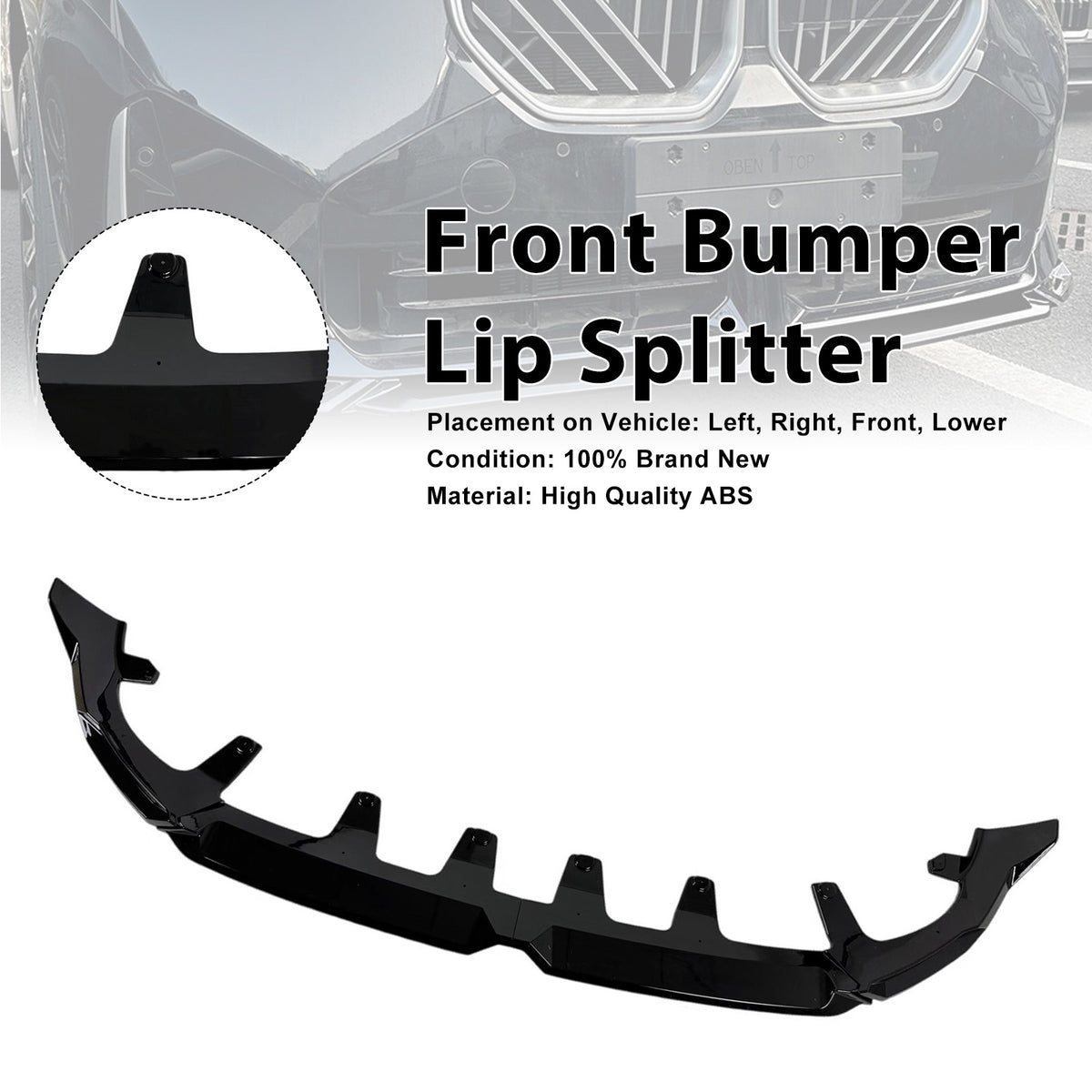 2025- BMW X3 G45 M-Sport Gloss Black Front Bumper Lip Spoiler Splitter Generic