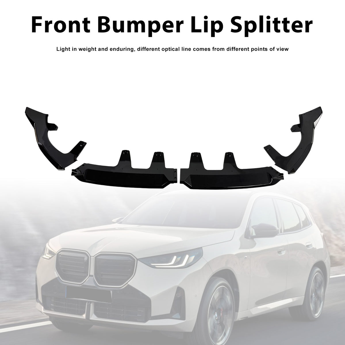 2025- BMW X3 G45 M-Sport Gloss Black Front Bumper Lip Spoiler Splitter Generic