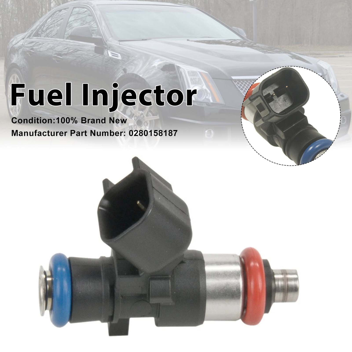 2012-2015 Chevrolet Camaro ZL1 6.2L V8 1Pcs Fuel Injector 0280158187 12598646 Generic